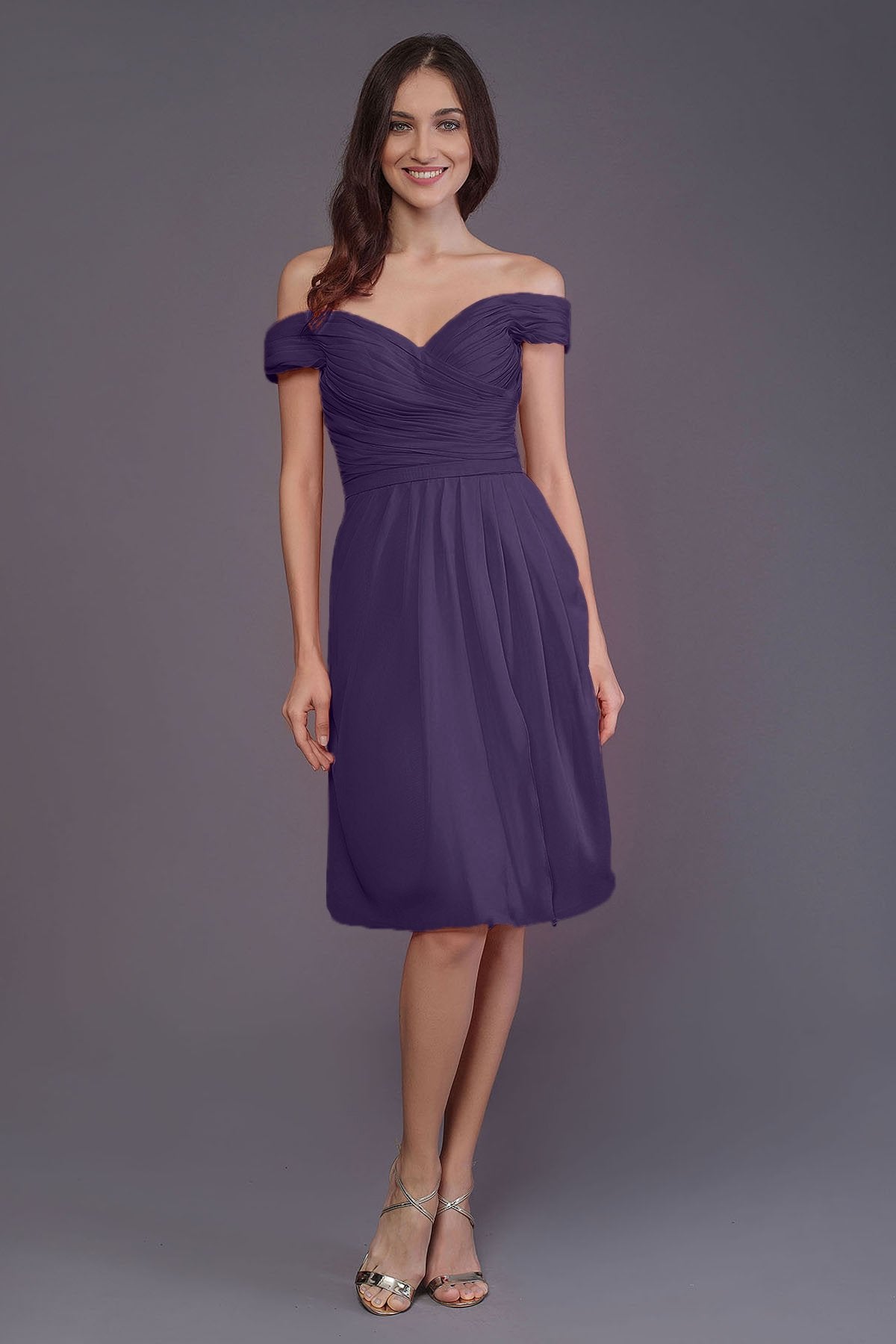 COCOMELODY Sheath-Column Knee Length Short Bridesmaid Dress PR3485 