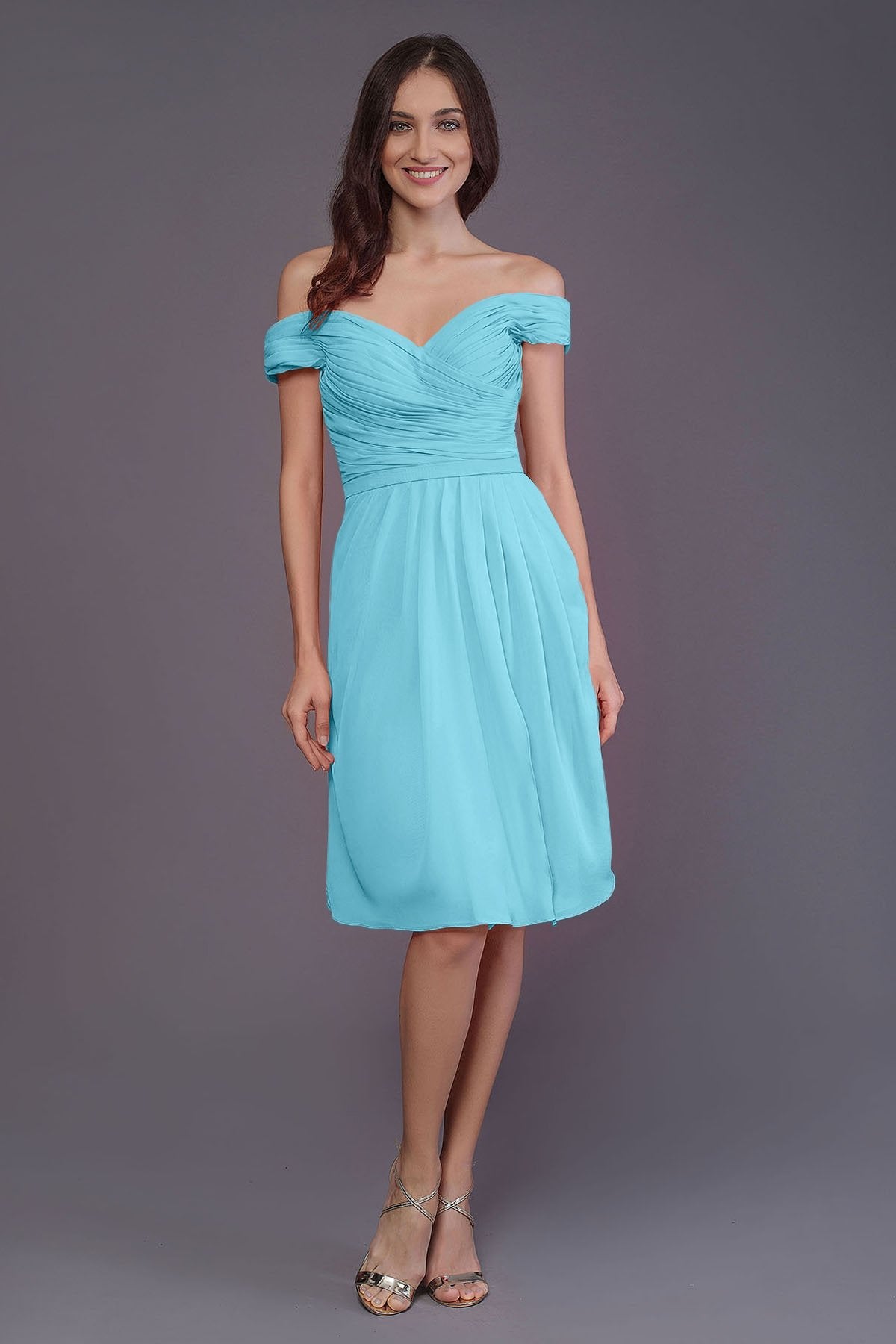 COCOMELODY Sheath-Column Knee Length Short Bridesmaid Dress PR3485 