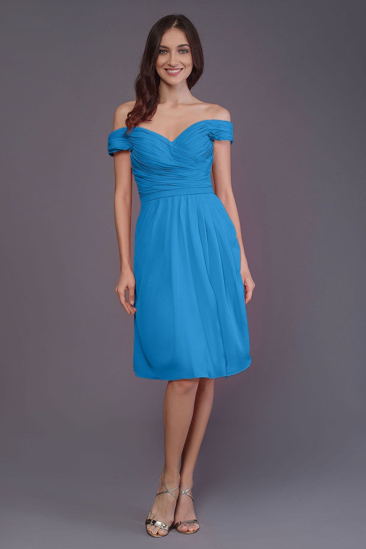 COCOMELODY Sheath-Column Knee Length Short Bridesmaid Dress PR3485 