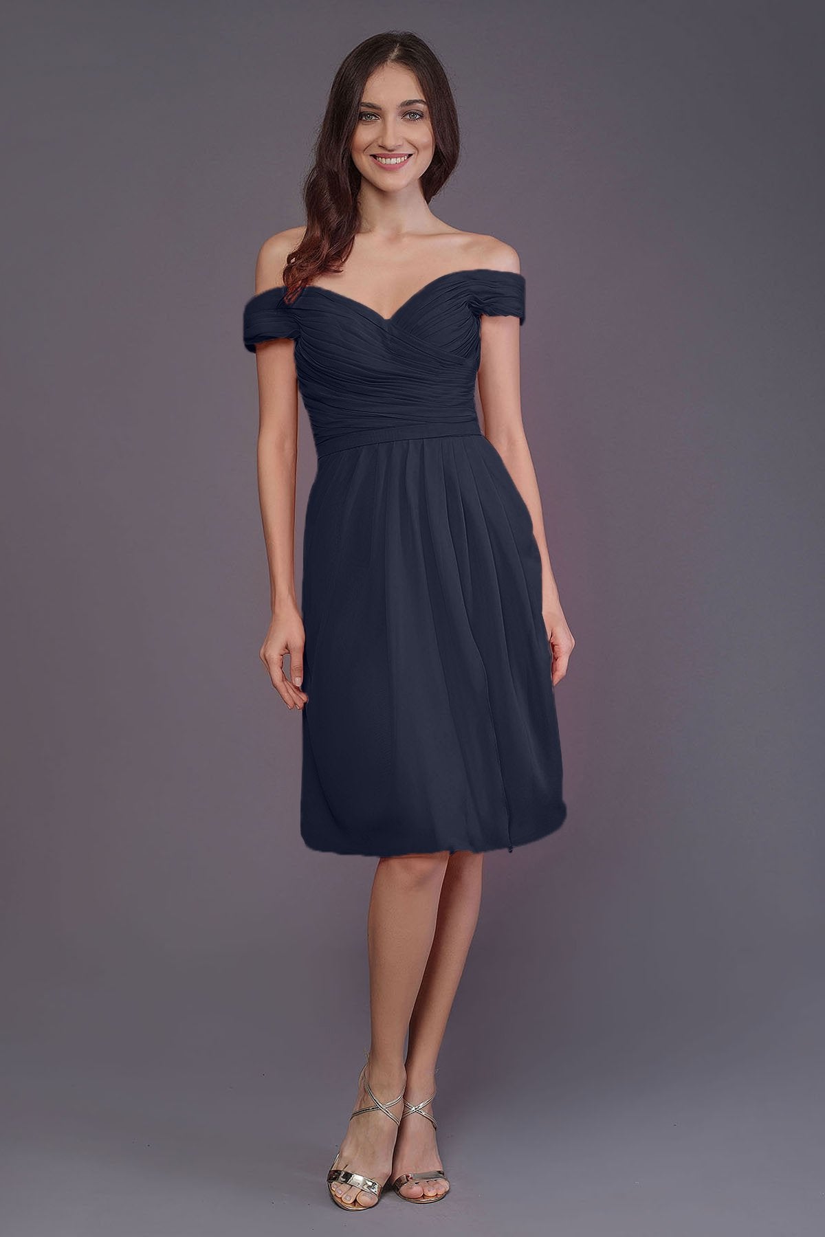 COCOMELODY Sheath-Column Knee Length Short Bridesmaid Dress PR3485 