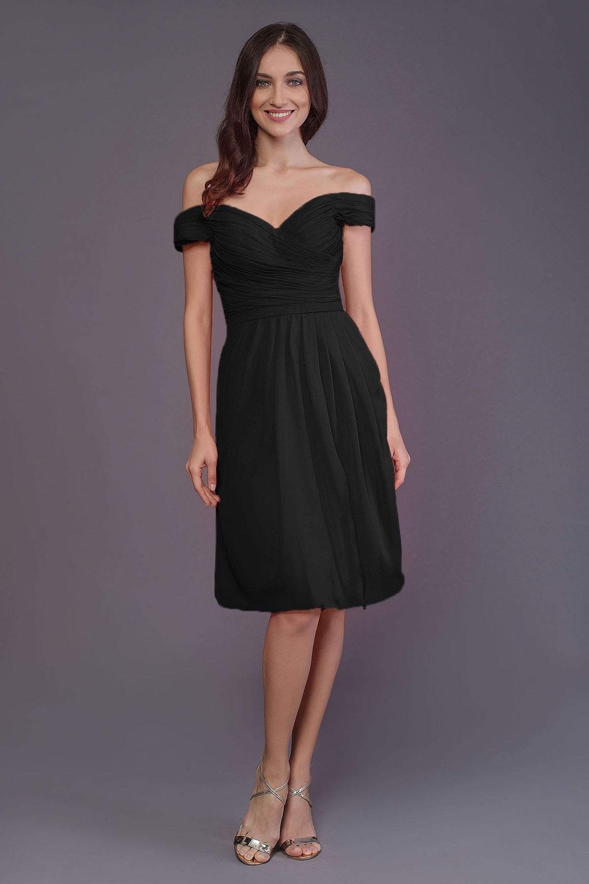 COCOMELODY Sheath-Column Knee Length Short Bridesmaid Dress PR3485 