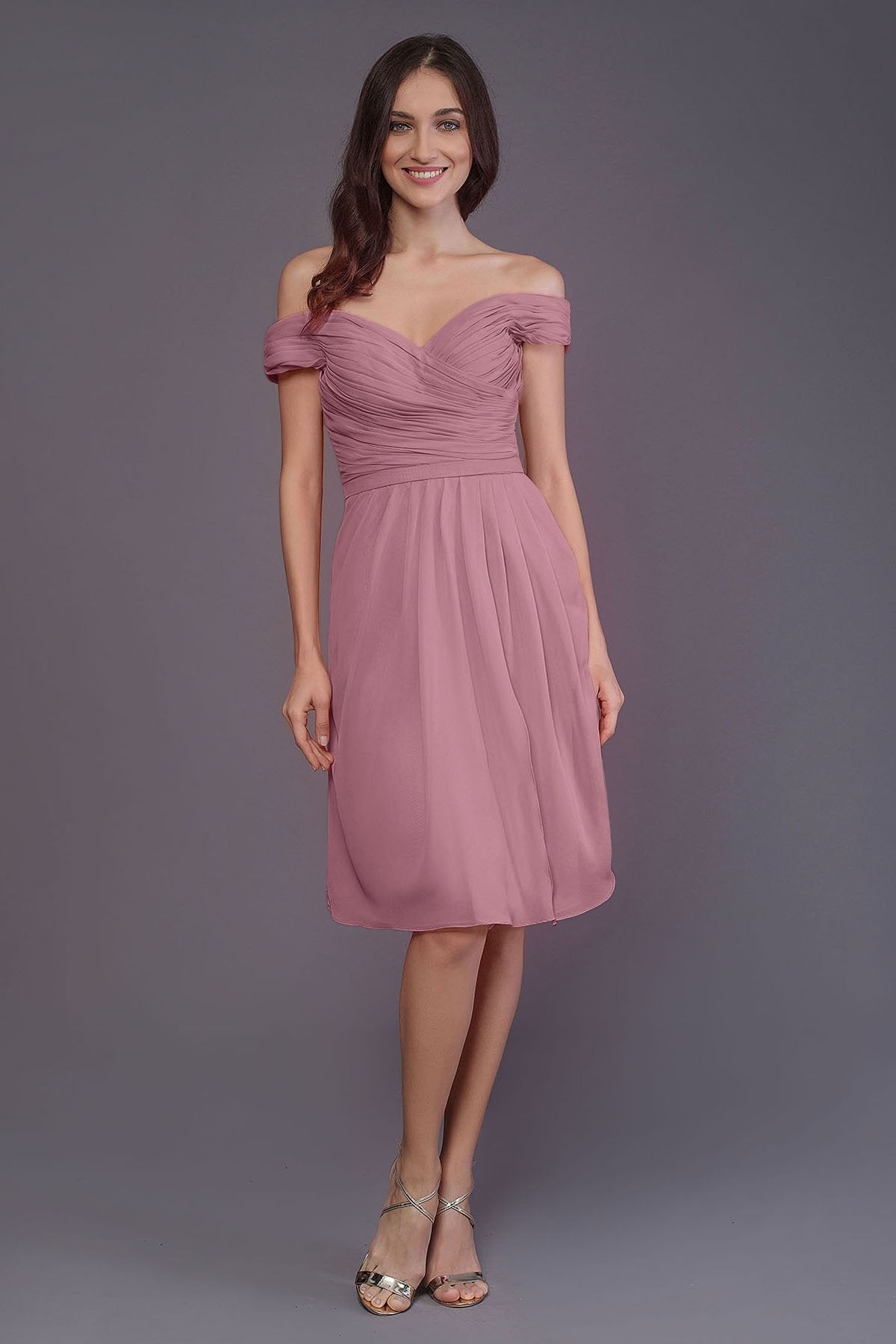 COCOMELODY Sheath-Column Knee Length Short Bridesmaid Dress PR3485 