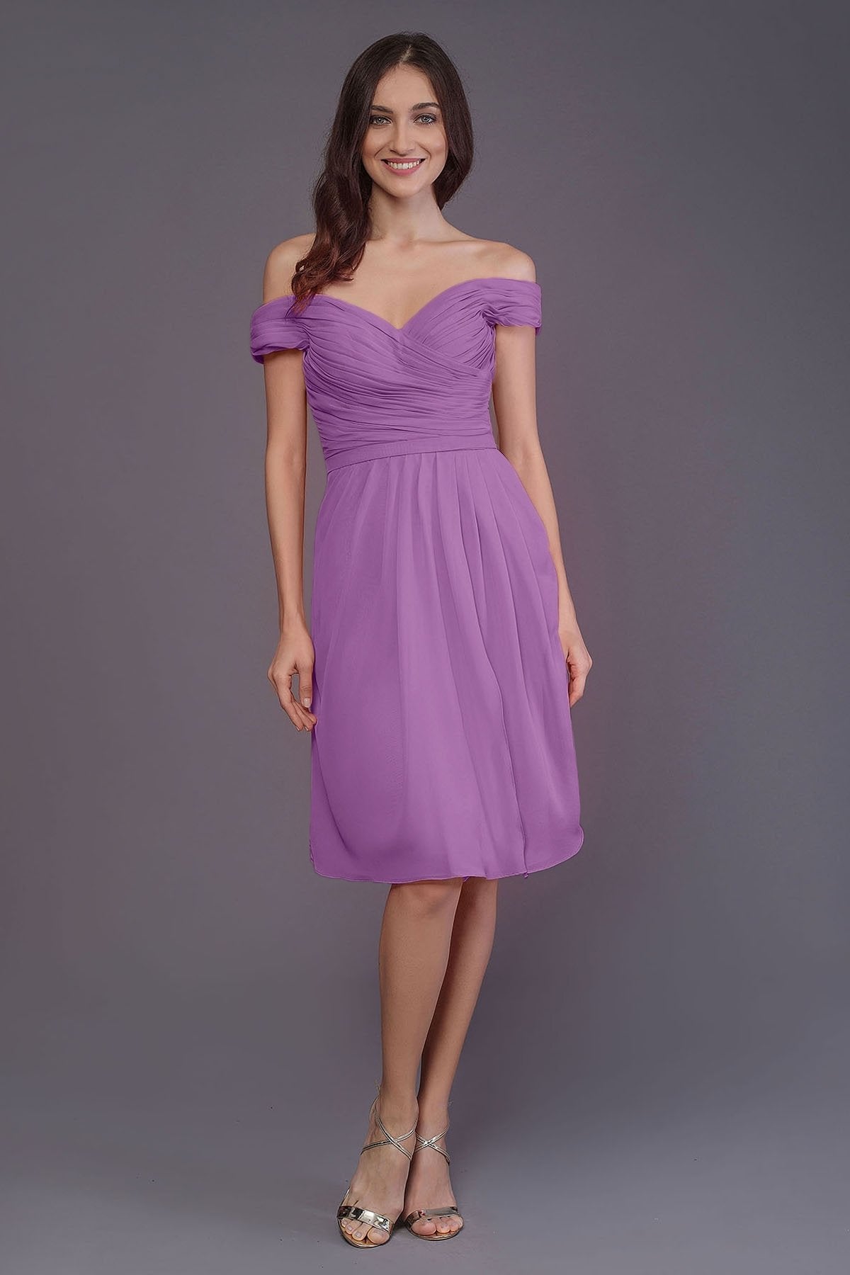 COCOMELODY Sheath-Column Knee Length Short Bridesmaid Dress PR3485 