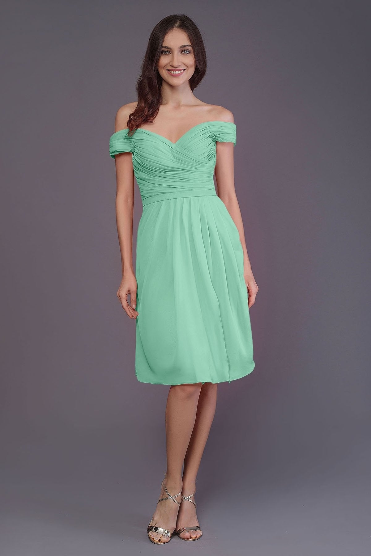 COCOMELODY Sheath-Column Knee Length Short Bridesmaid Dress PR3485 