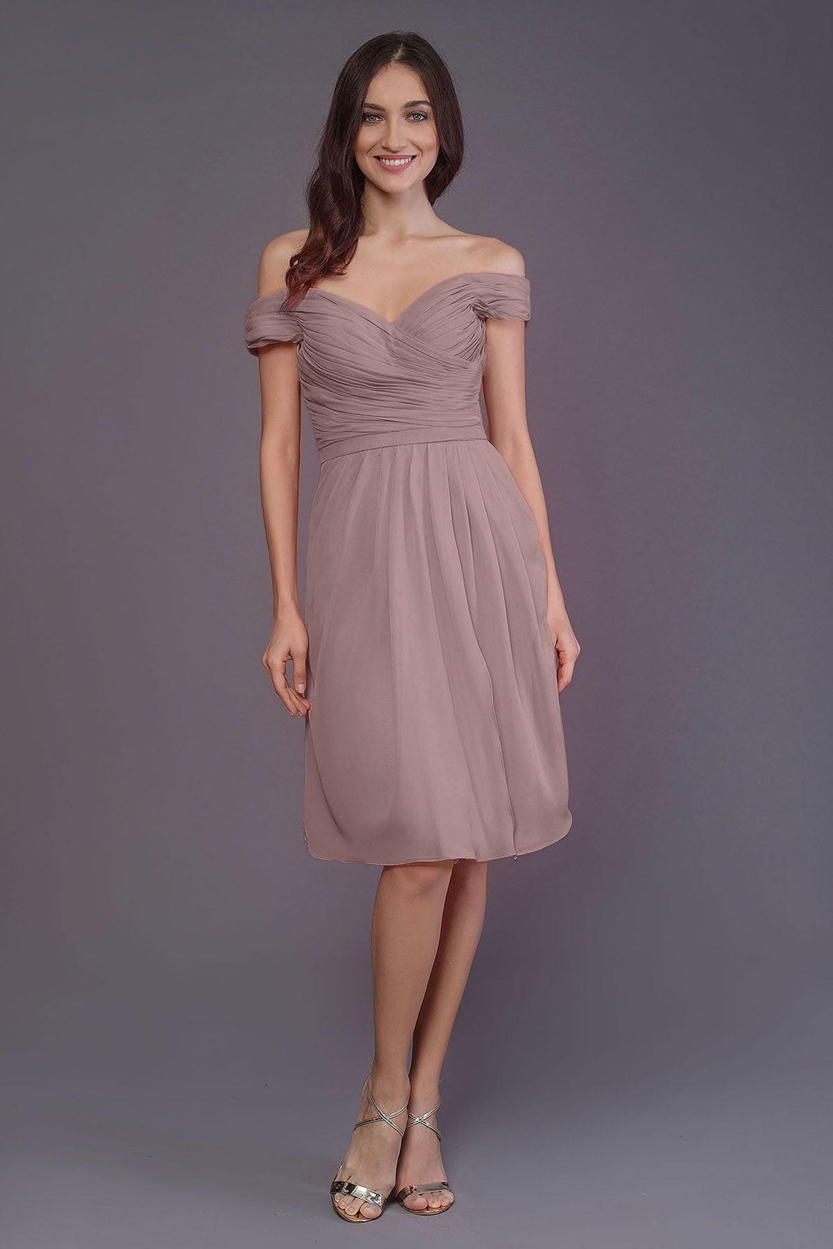 COCOMELODY Sheath-Column Knee Length Short Bridesmaid Dress PR3485 