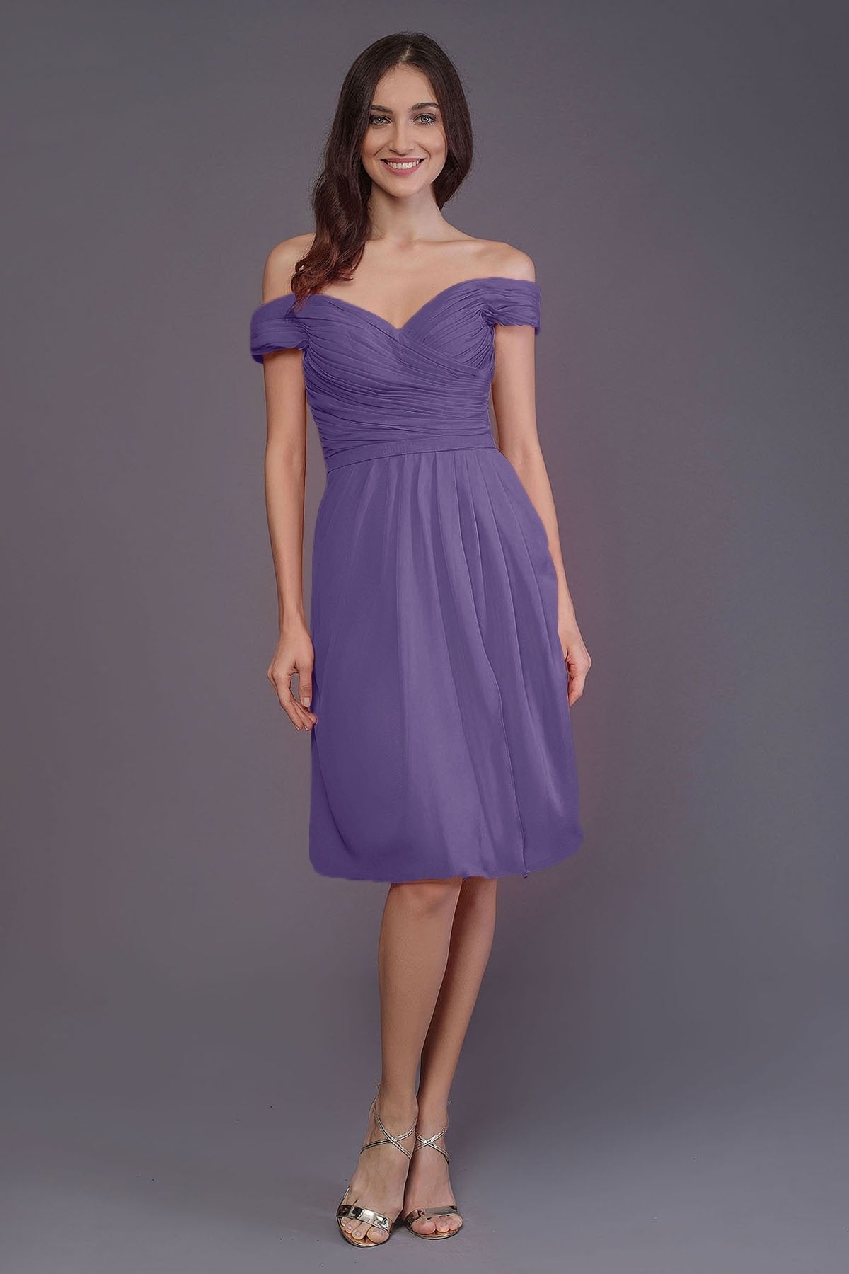 COCOMELODY Sheath-Column Knee Length Short Bridesmaid Dress PR3485 