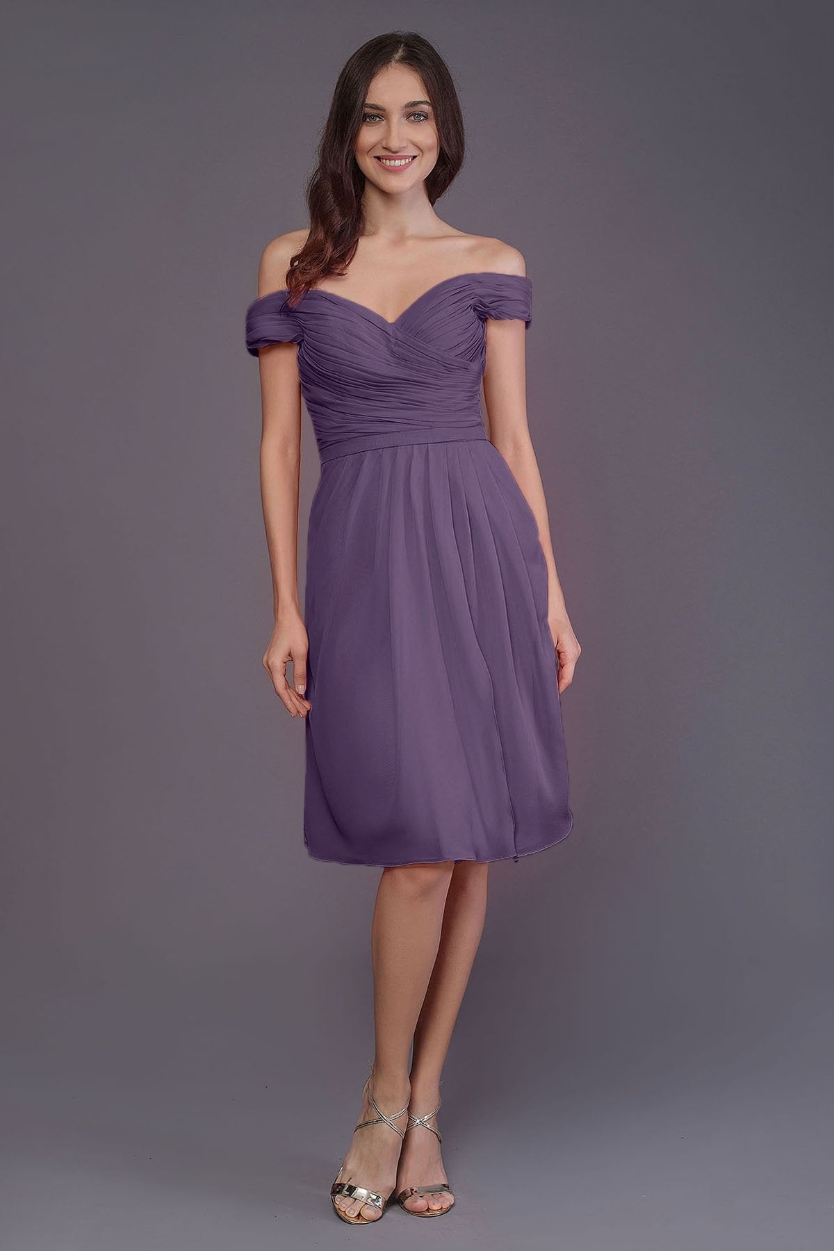 COCOMELODY Sheath-Column Knee Length Short Bridesmaid Dress PR3485 