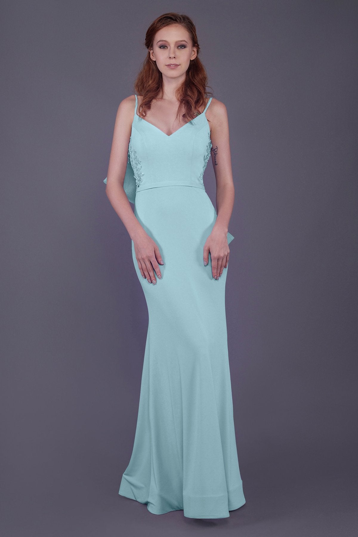 COCOMELODY Mermaid Floor Length Knitted Fabric Bridesmaid Dress PR3511 