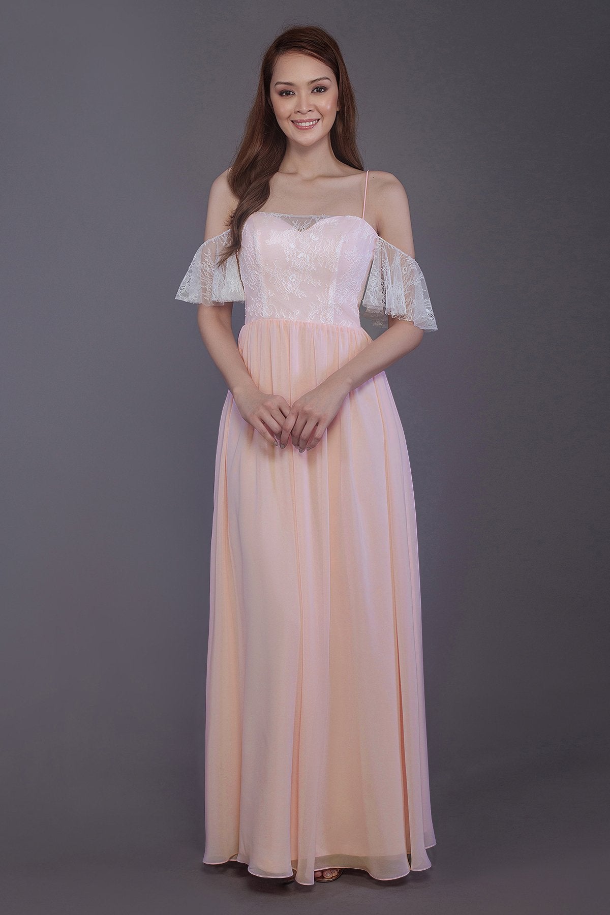 COCOMELODY Sheath-Column Floor Length Chiffon Bridesmaid Dress PR3521 