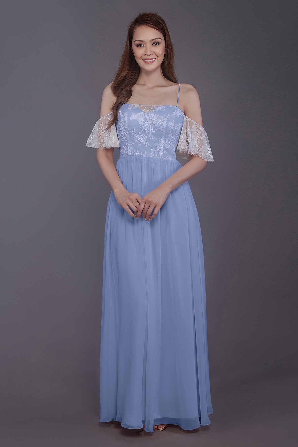 COCOMELODY Sheath-Column Floor Length Chiffon Bridesmaid Dress PR3521 