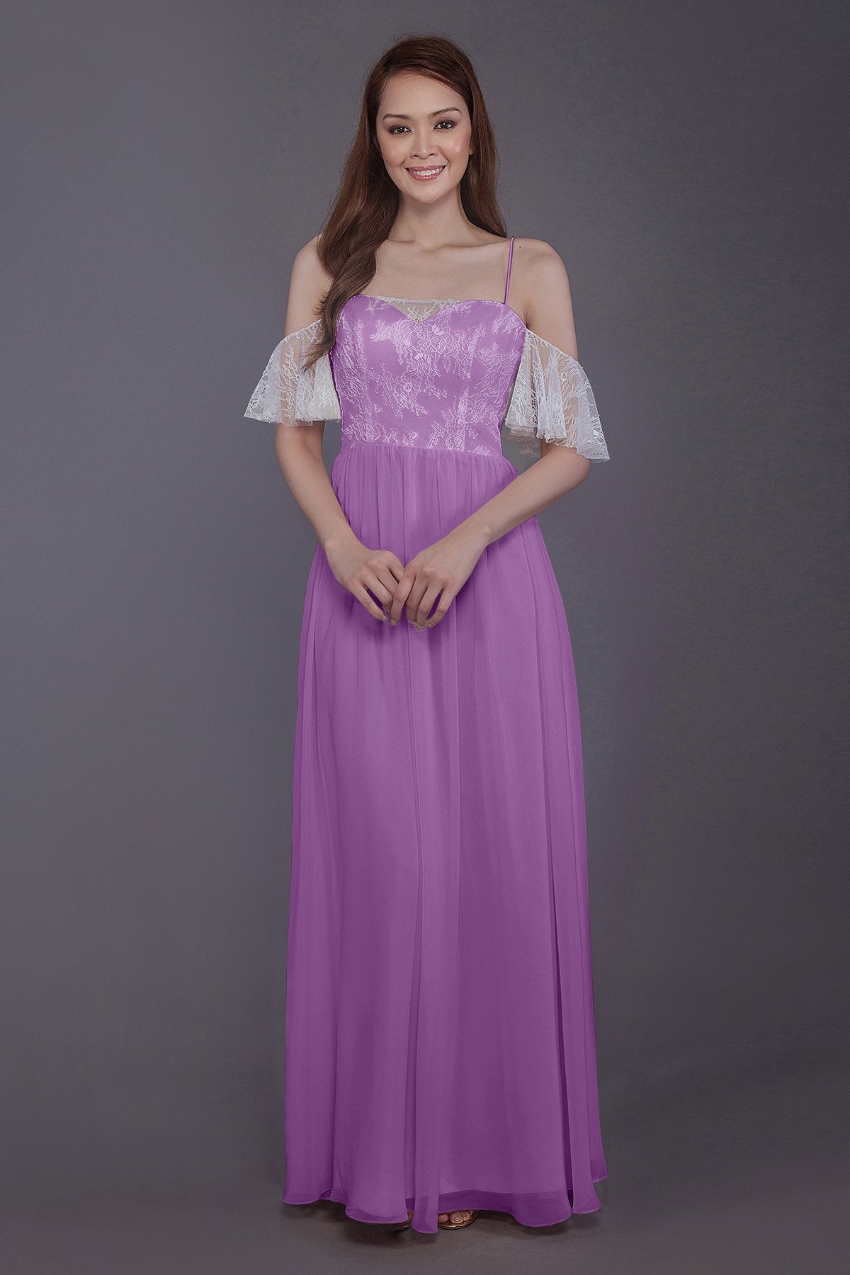 COCOMELODY Sheath-Column Floor Length Chiffon Bridesmaid Dress PR3521 