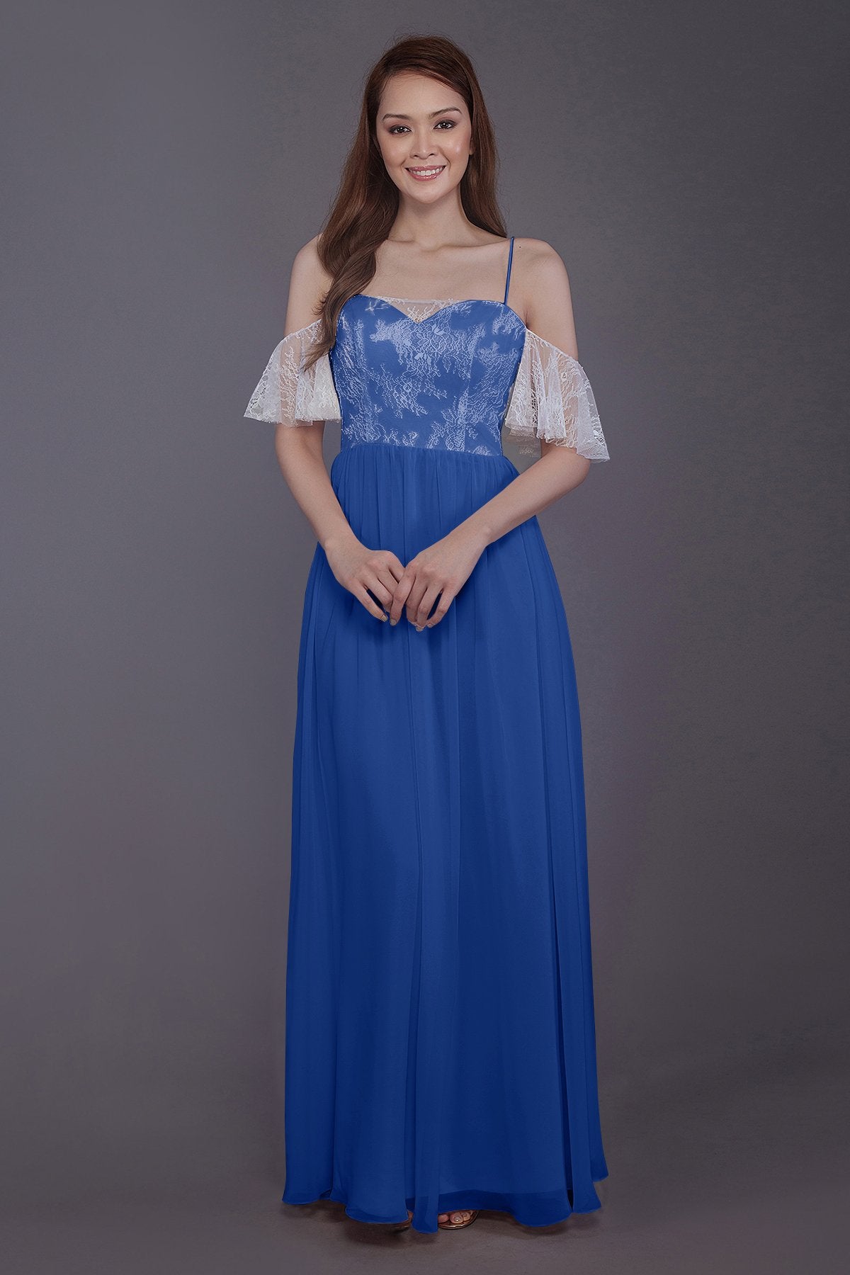 COCOMELODY Sheath-Column Floor Length Chiffon Bridesmaid Dress PR3521 