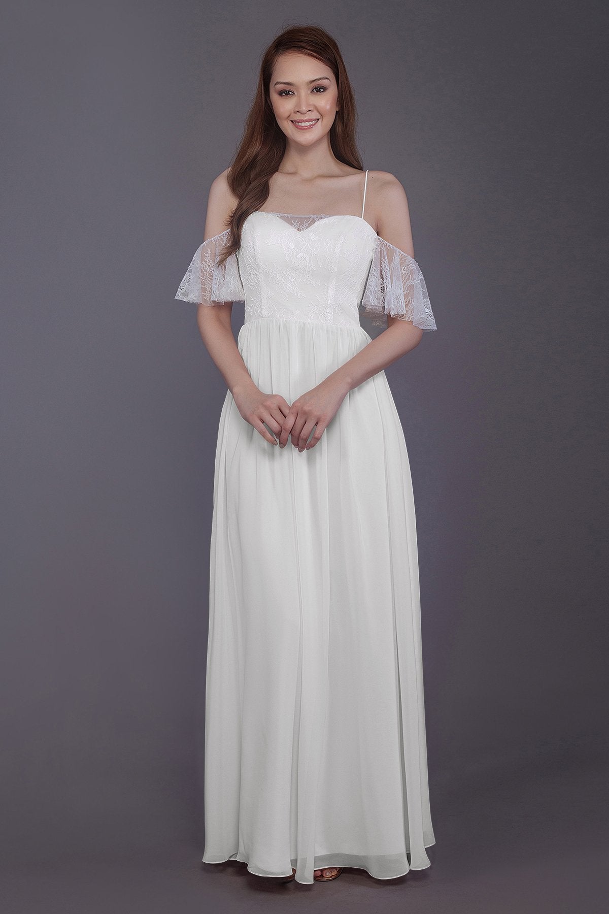 COCOMELODY Sheath-Column Floor Length Chiffon Bridesmaid Dress PR3521 