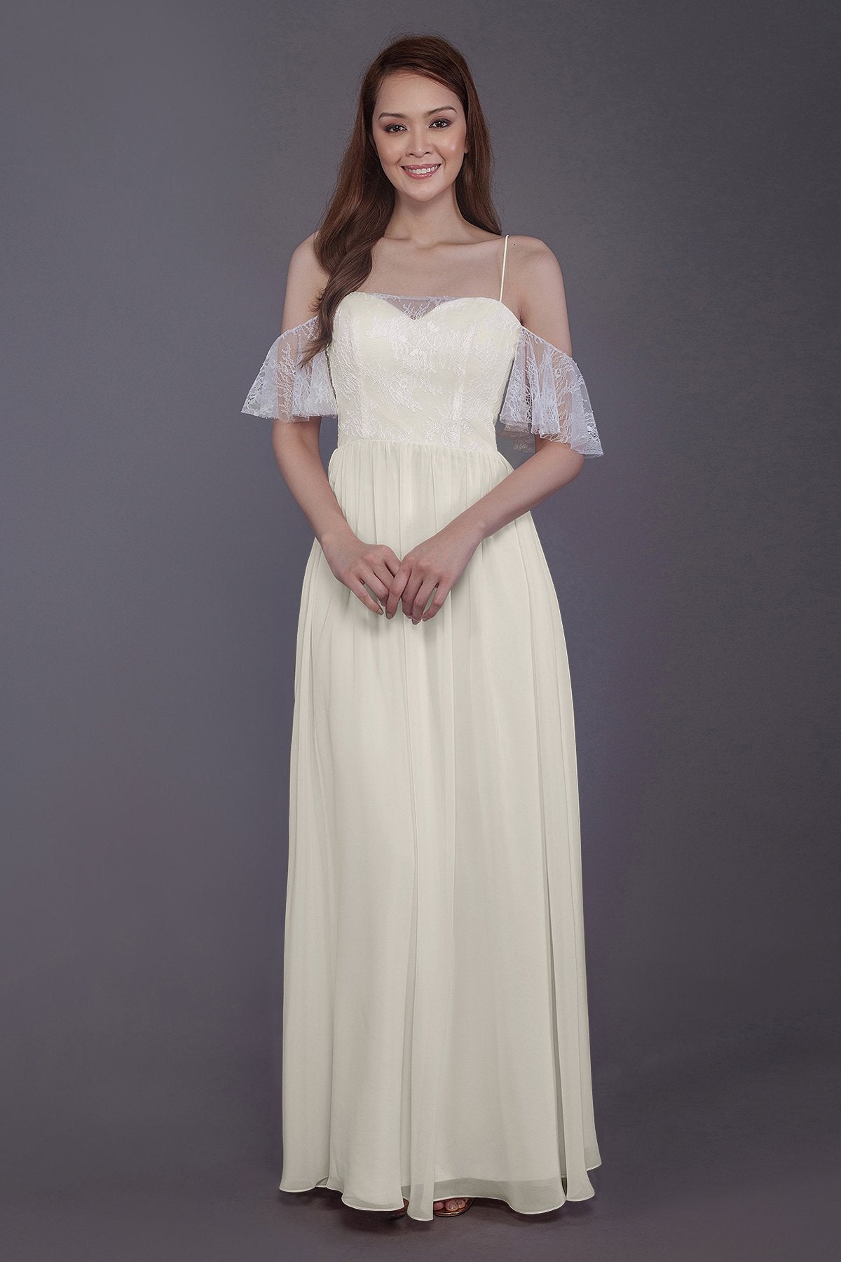 COCOMELODY Sheath-Column Floor Length Chiffon Bridesmaid Dress PR3521 