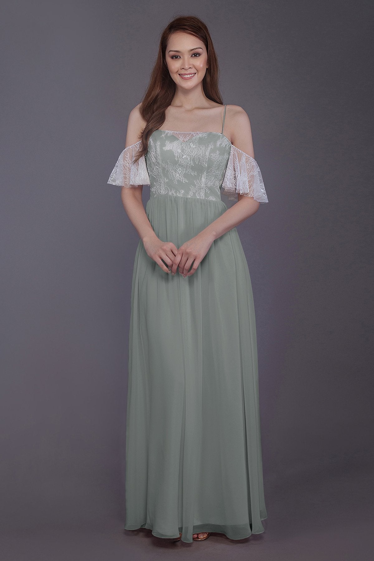 COCOMELODY Sheath-Column Floor Length Chiffon Bridesmaid Dress PR3521 