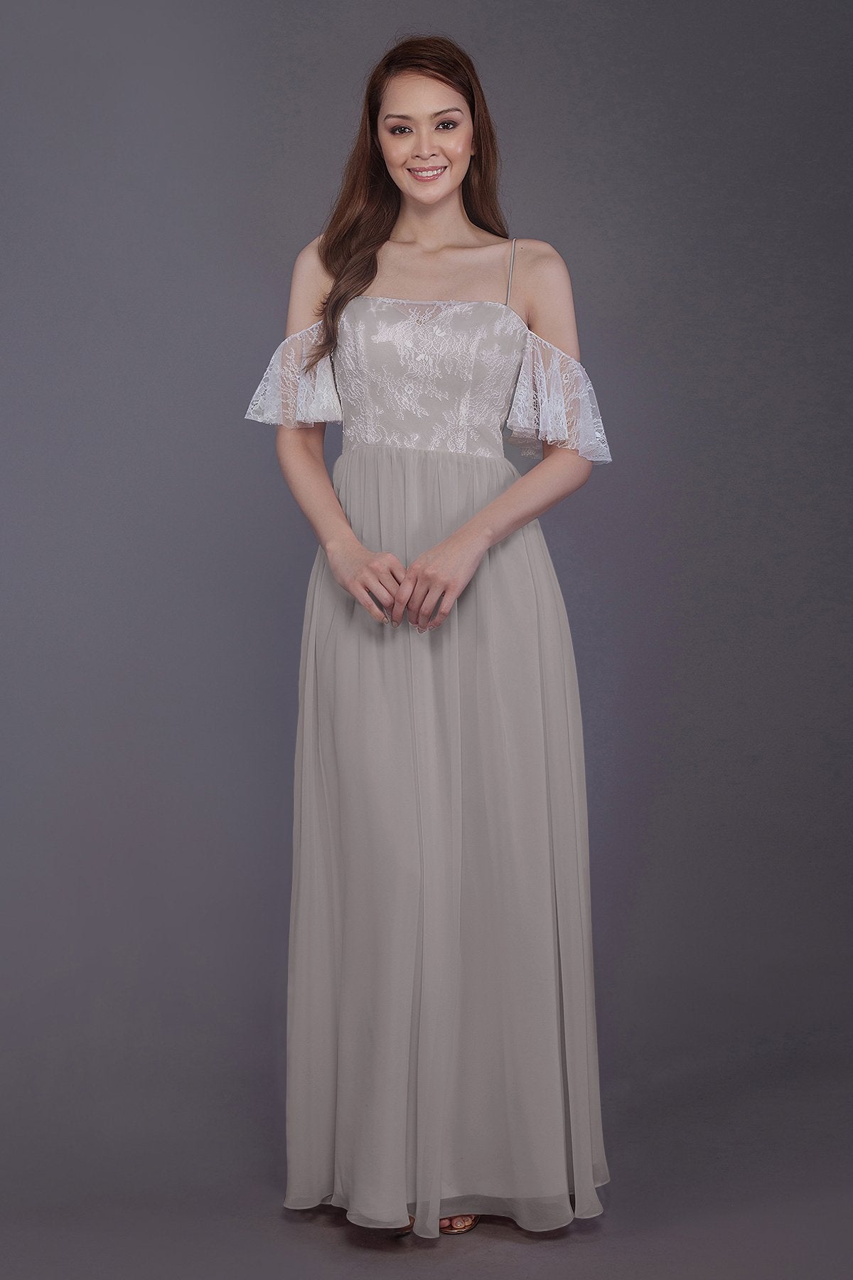 COCOMELODY Sheath-Column Floor Length Chiffon Bridesmaid Dress PR3521 