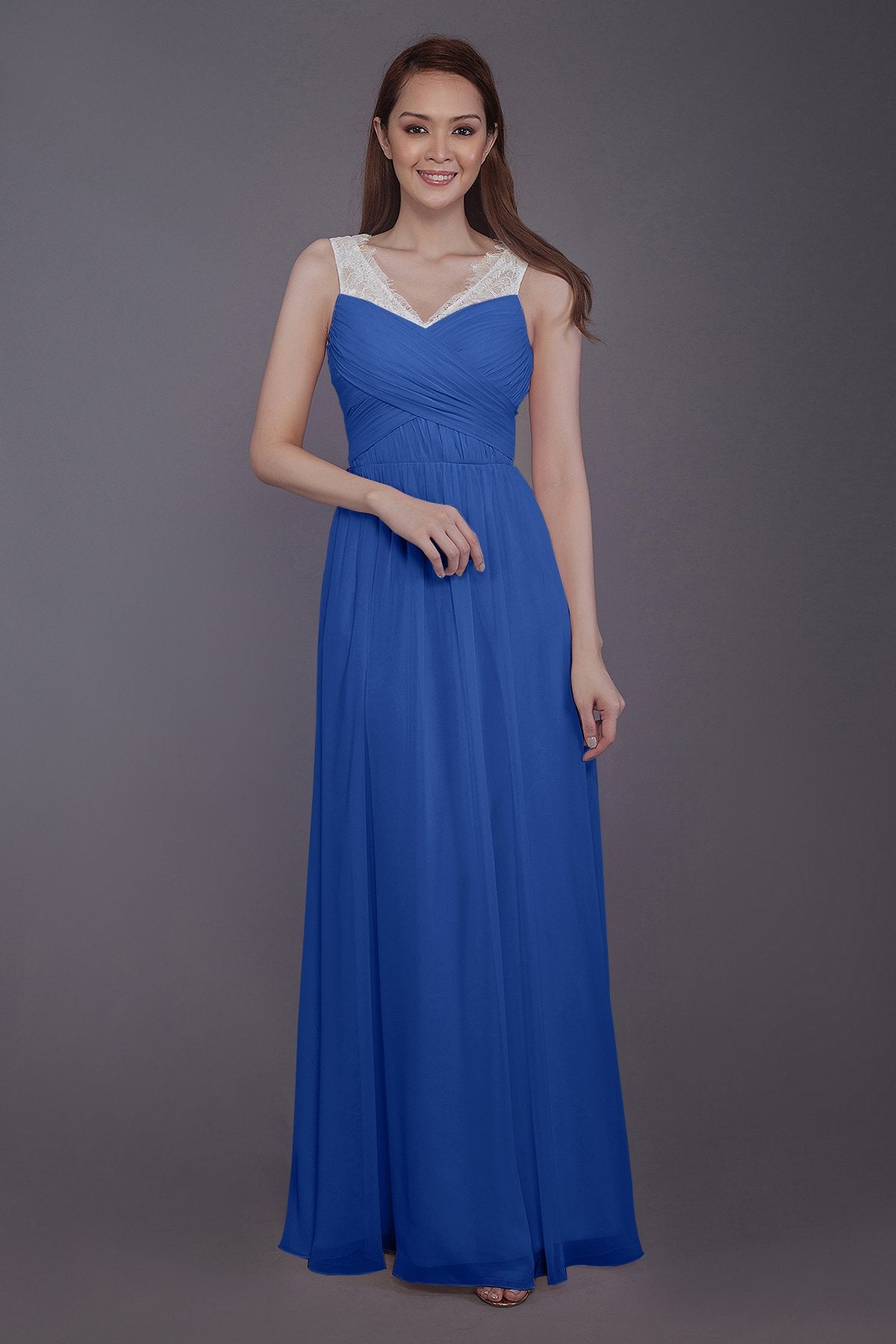 COCOMELODY Sheath-Column Floor Length Chiffon Bridesmaid Dress PR3542 