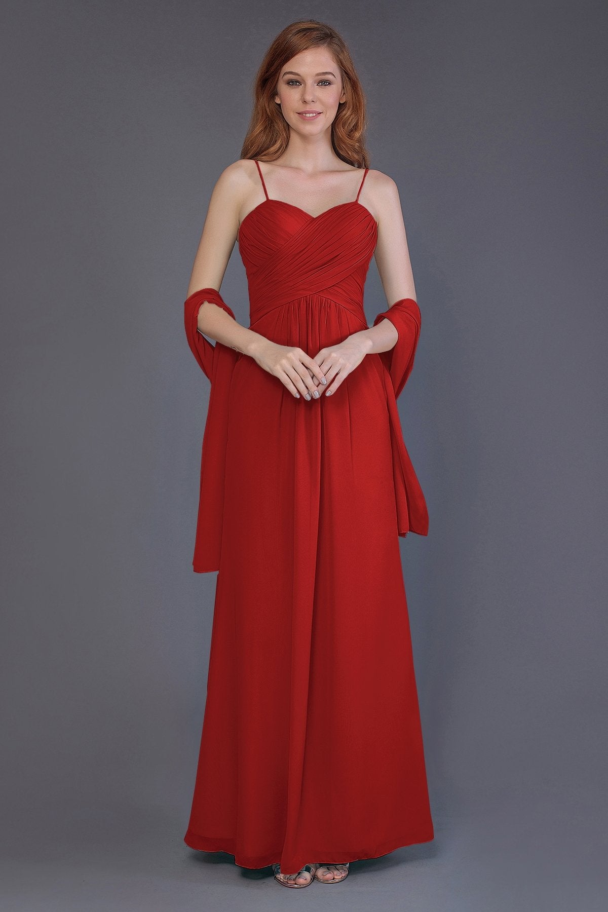 COCOMELODY Sheath-Column Floor Length Chiffon Bridesmaid Dress PR3544 