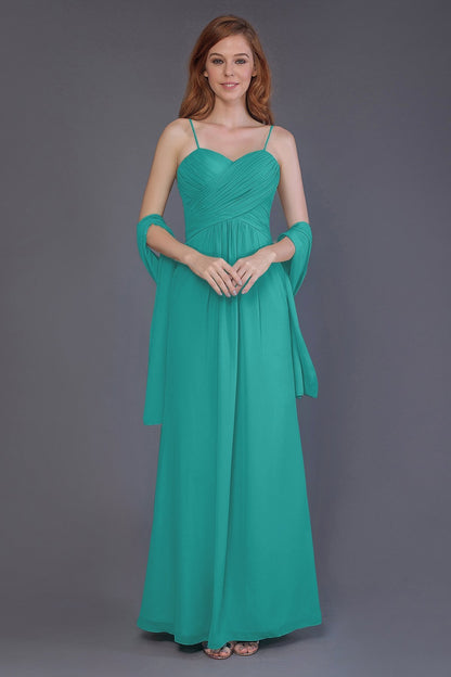 COCOMELODY Sheath-Column Floor Length Chiffon Bridesmaid Dress PR3544 