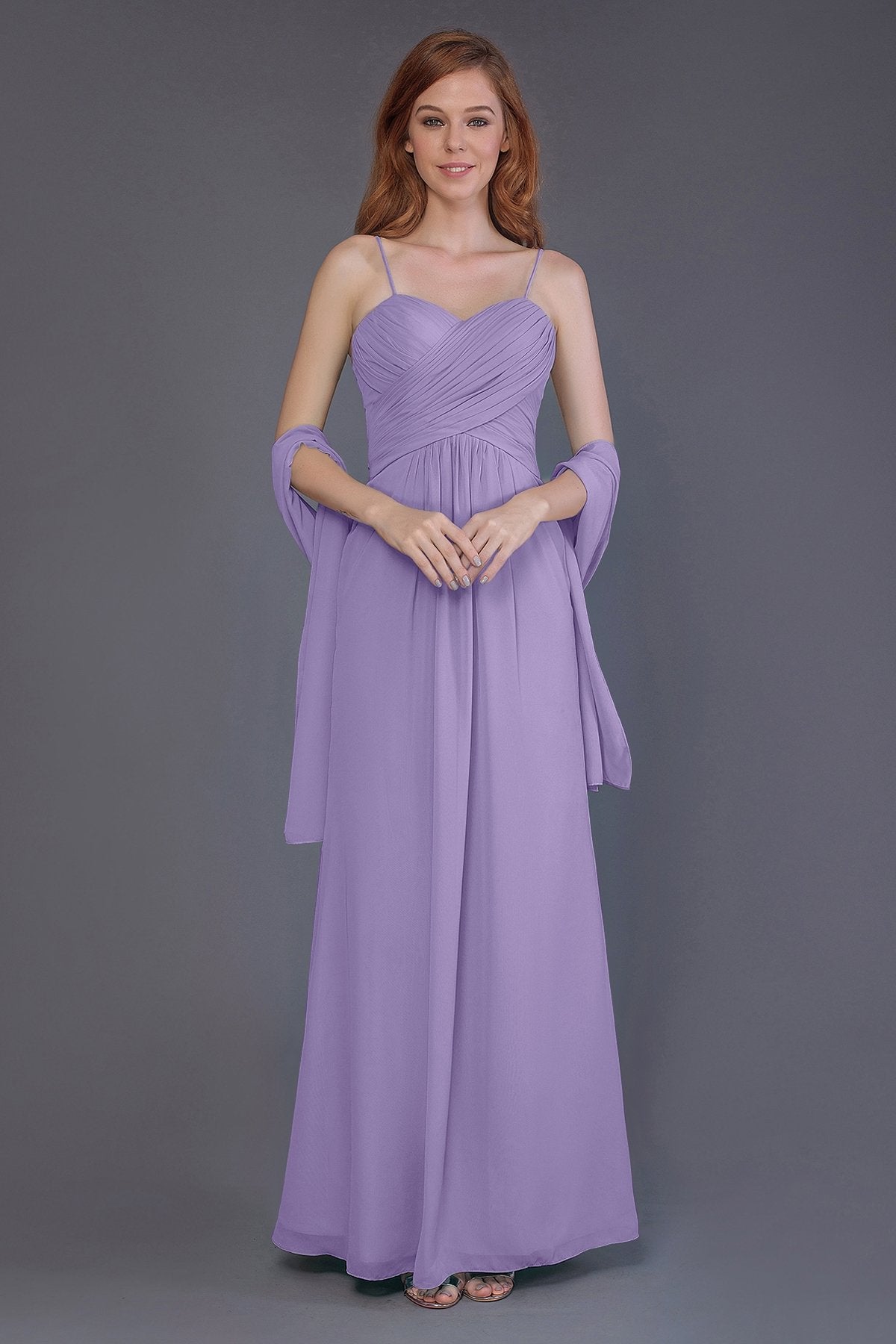 COCOMELODY Sheath-Column Floor Length Chiffon Bridesmaid Dress PR3544 