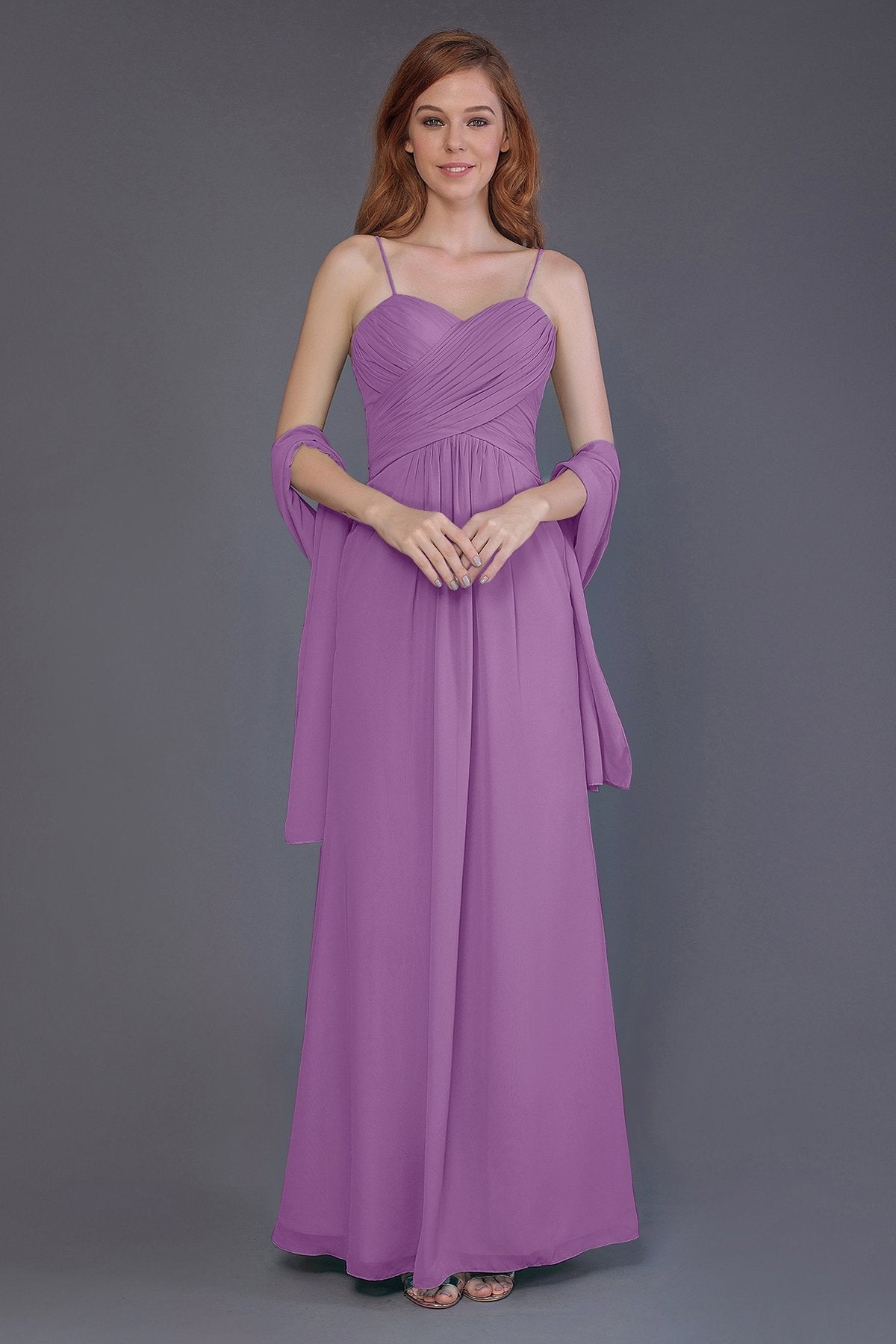 COCOMELODY Sheath-Column Floor Length Chiffon Bridesmaid Dress PR3544 