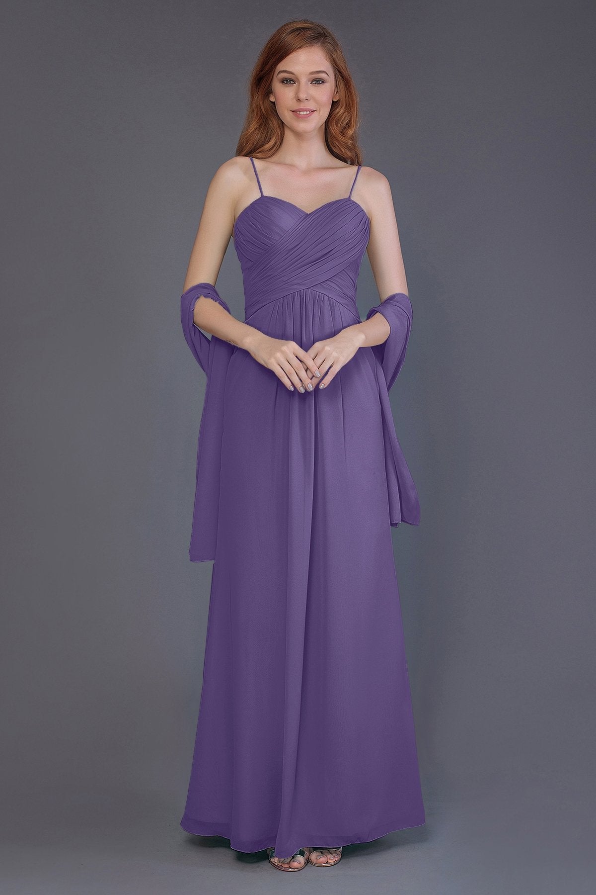 COCOMELODY Sheath-Column Floor Length Chiffon Bridesmaid Dress PR3544 