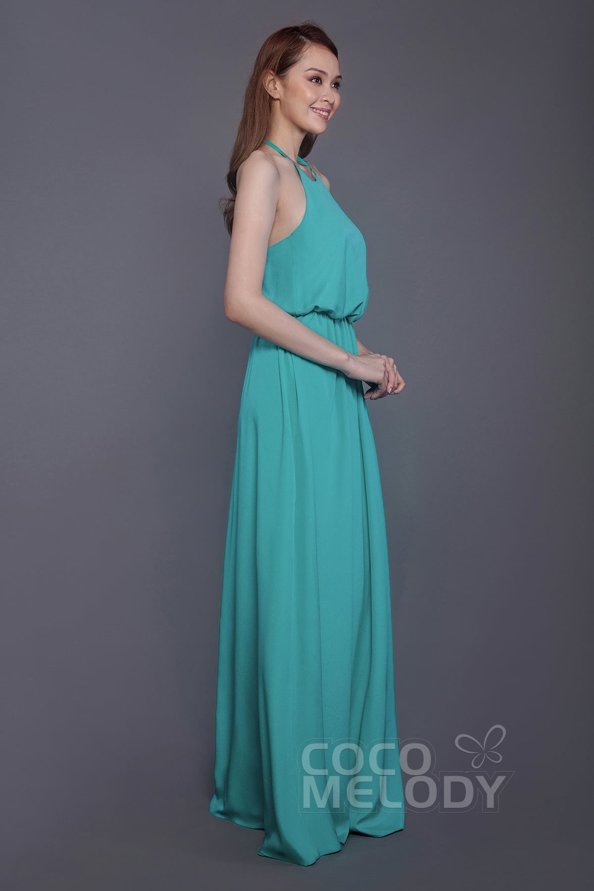 Sheath-Column Floor Length Chiffon Bridesmaid Dress PR3547