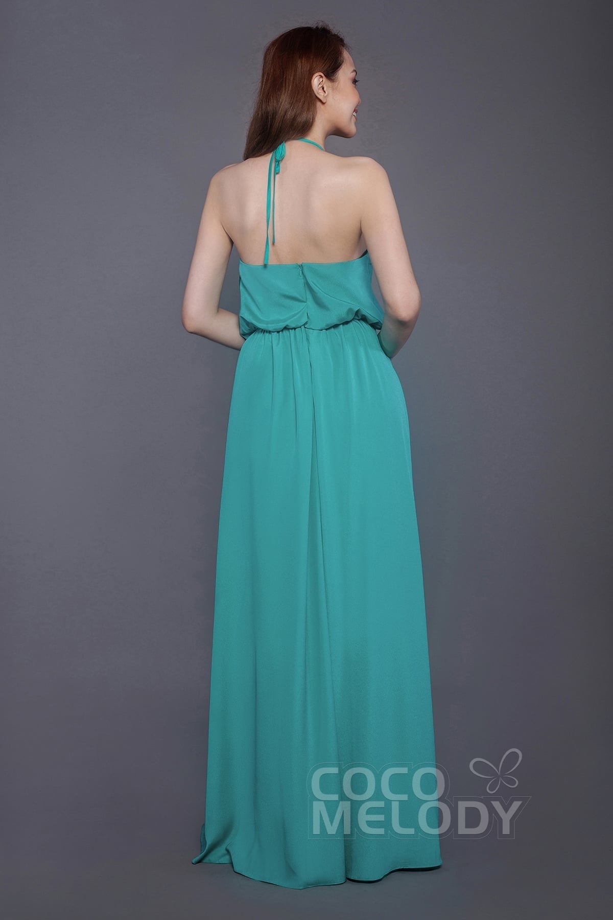 Sheath-Column Floor Length Chiffon Bridesmaid Dress PR3547