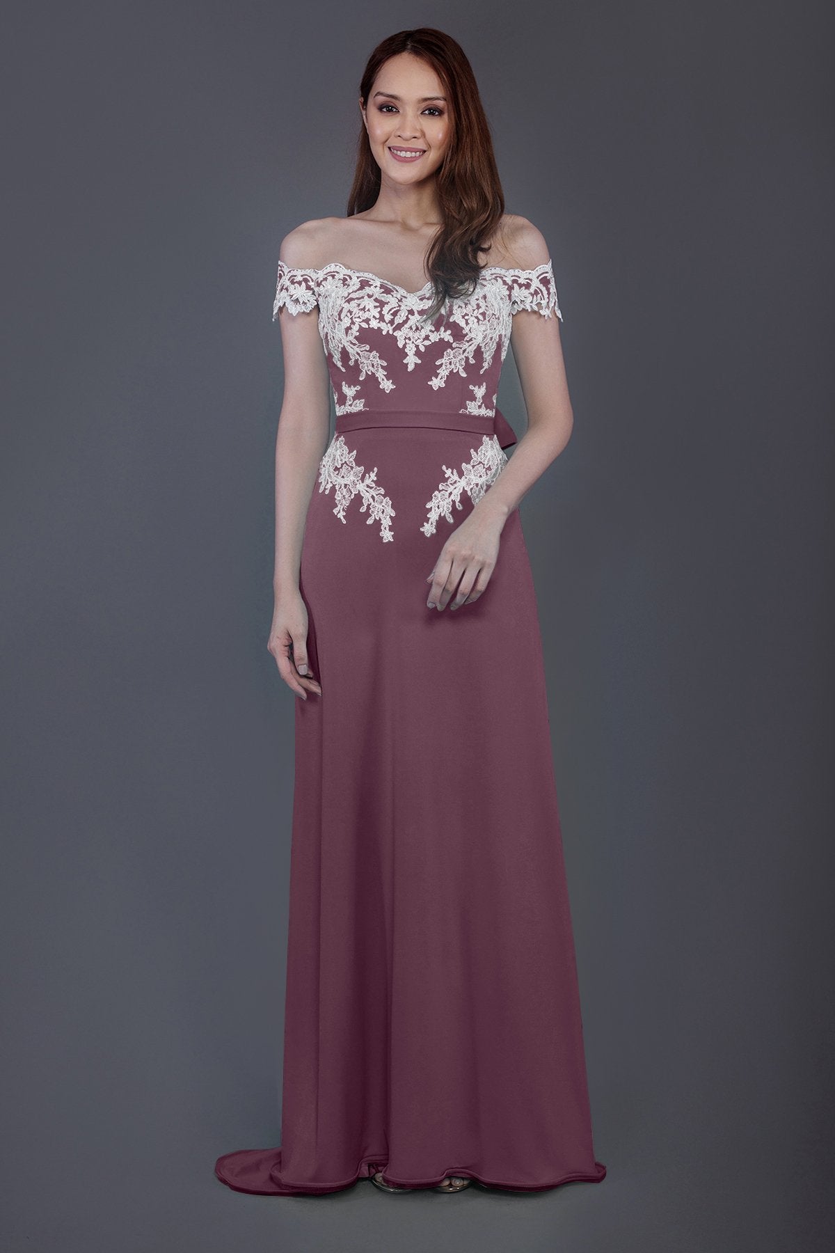 COCOMELODY Sheath Sweep Train Knitted Fabric Bridesmaid Dress PR3561 