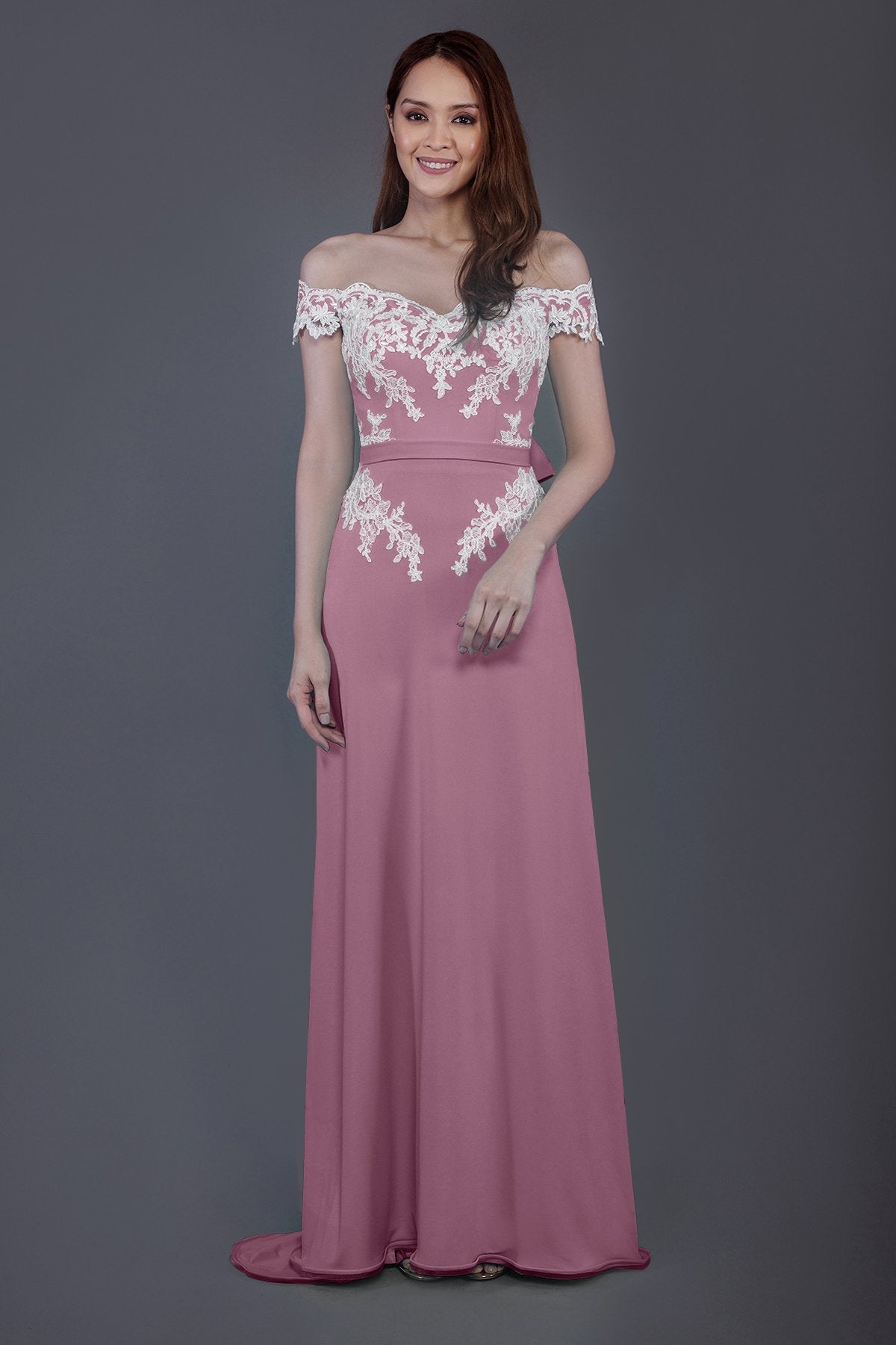 COCOMELODY Sheath Sweep Train Knitted Fabric Bridesmaid Dress PR3561 