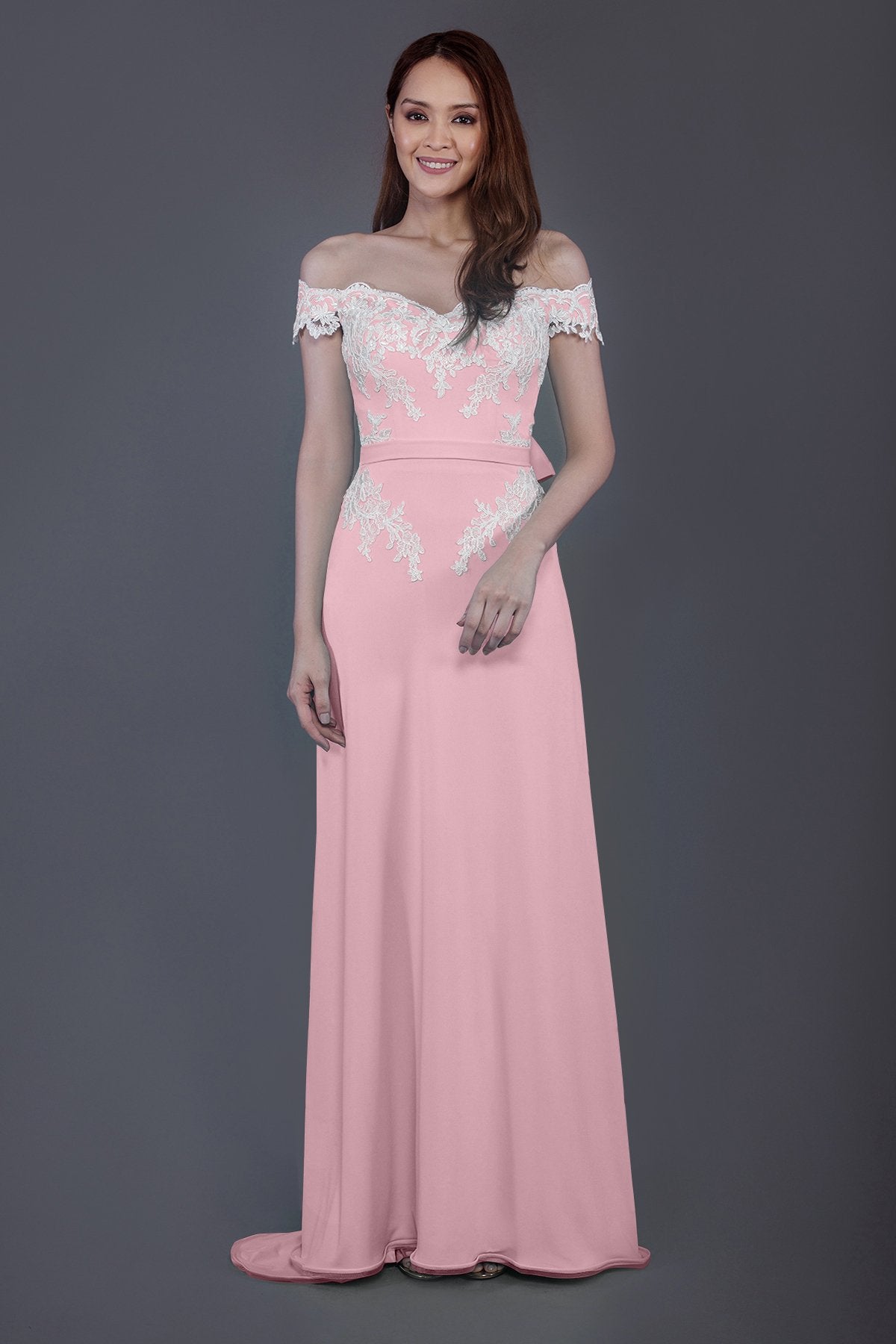 COCOMELODY Sheath Sweep Train Knitted Fabric Bridesmaid Dress PR3561 