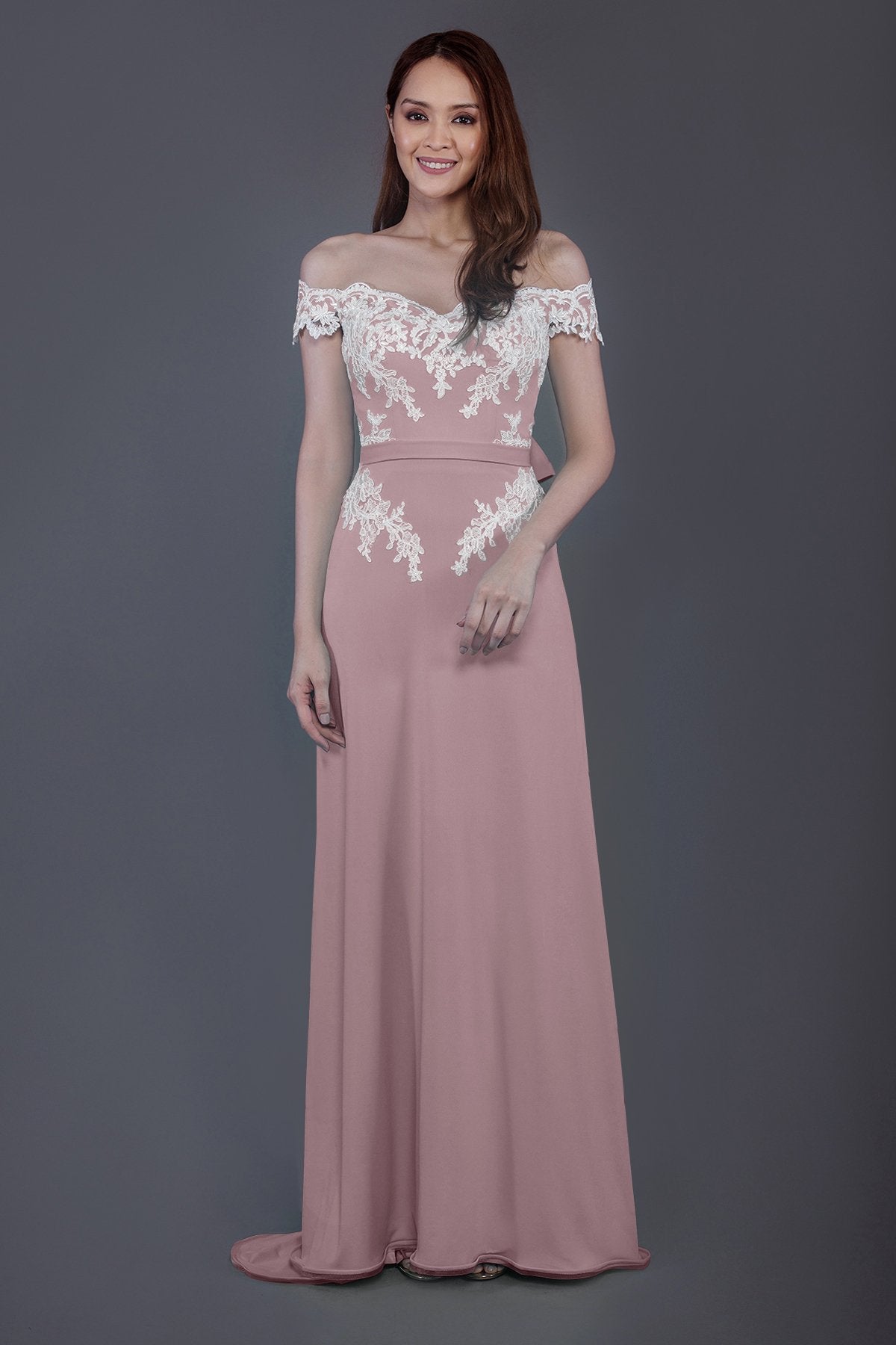 COCOMELODY Sheath Sweep Train Knitted Fabric Bridesmaid Dress PR3561 