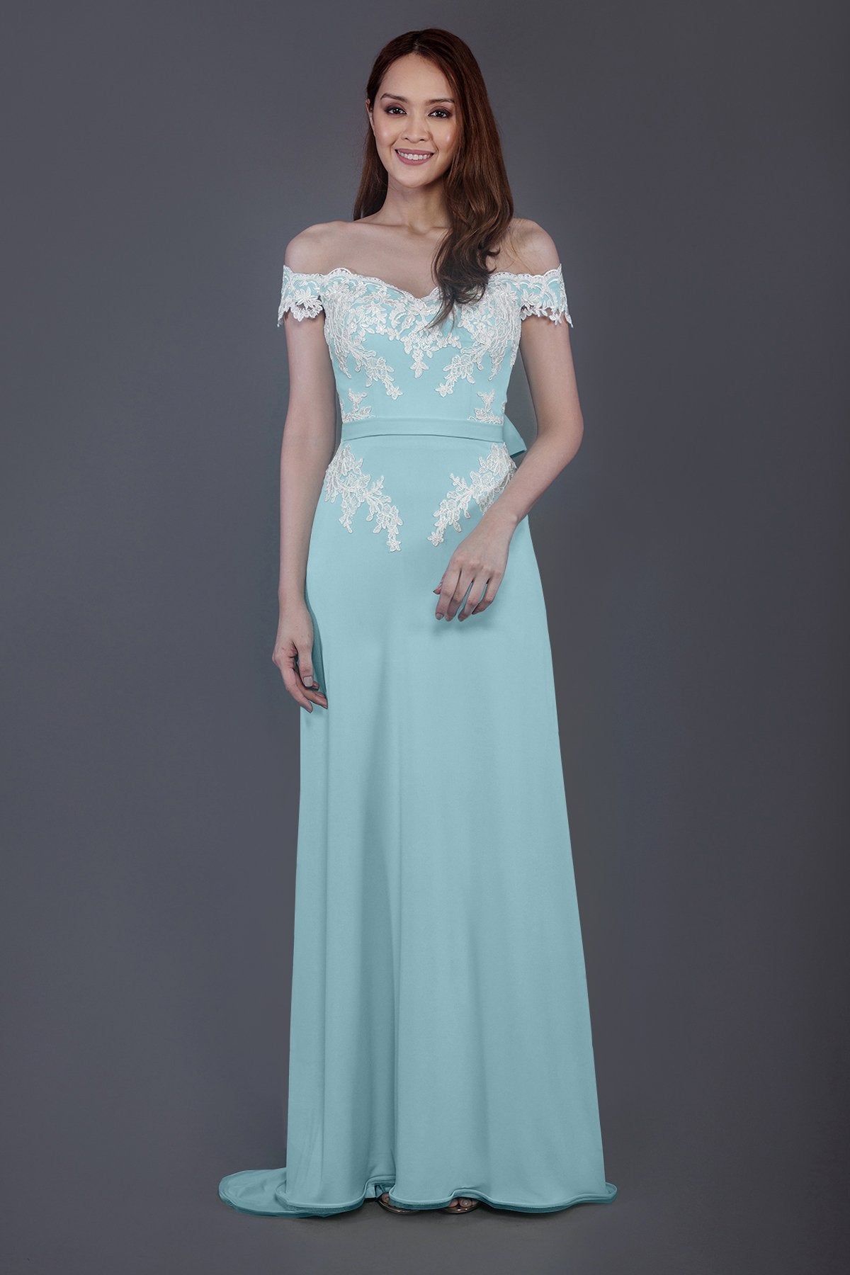 COCOMELODY Sheath Sweep Train Knitted Fabric Bridesmaid Dress PR3561 