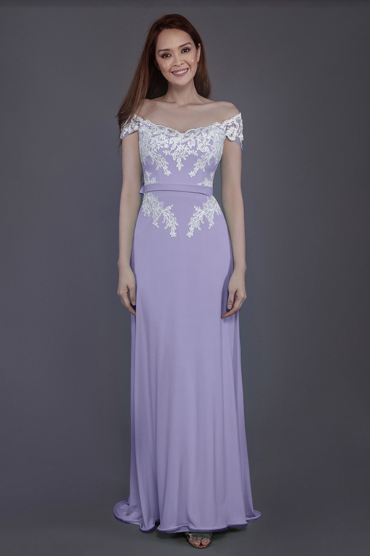 COCOMELODY Sheath Sweep Train Knitted Fabric Bridesmaid Dress PR3563 