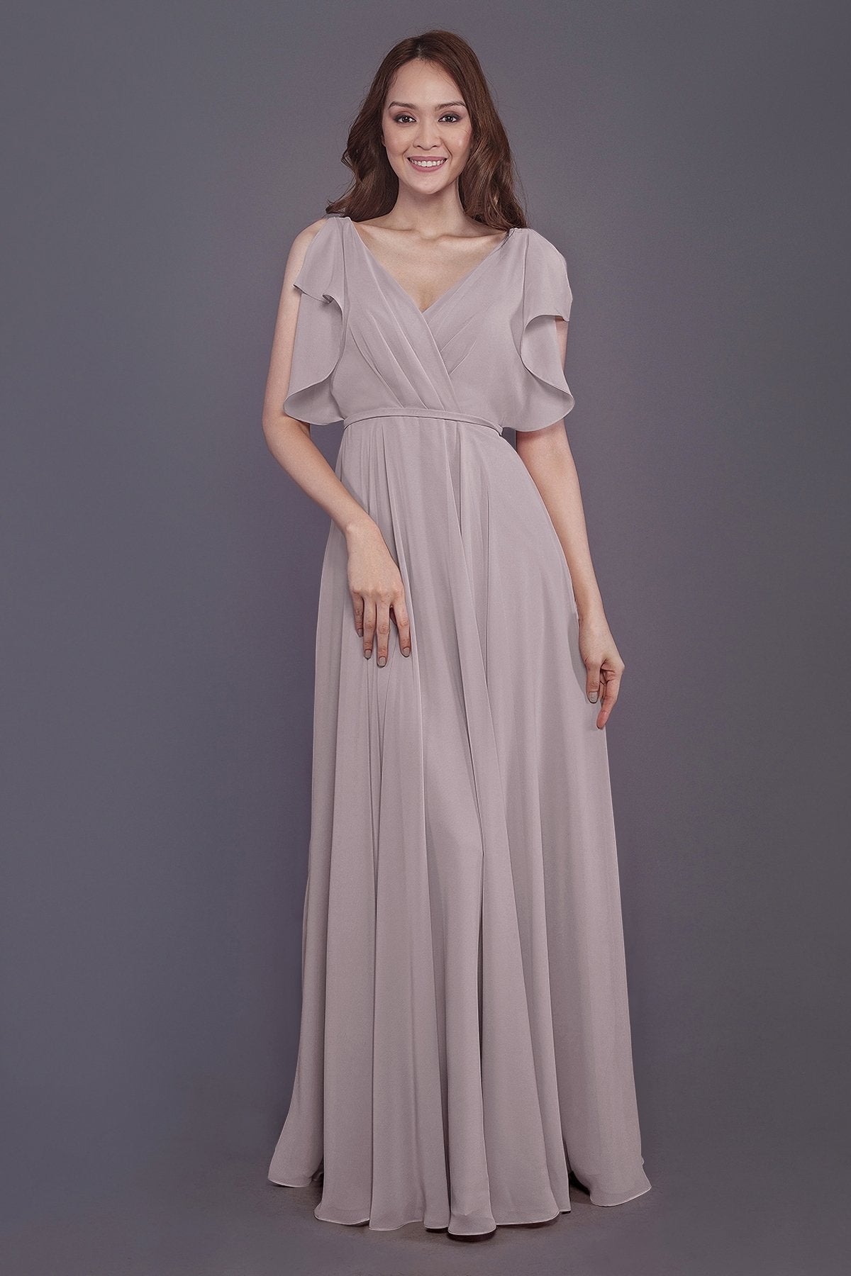 COCOMELODY Sheath-Column Floor Length Chiffon Bridesmaid Dress PR3568 