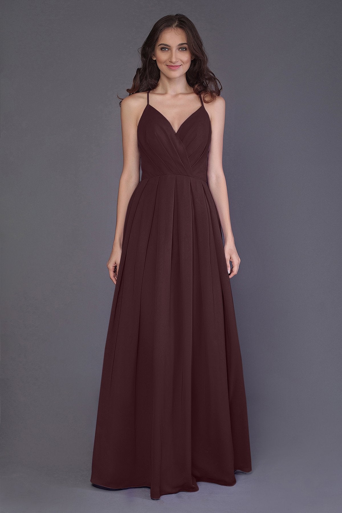 COCOMELODY Sheath-Column Floor Length Chiffon Bridesmaid Dress PR3572 