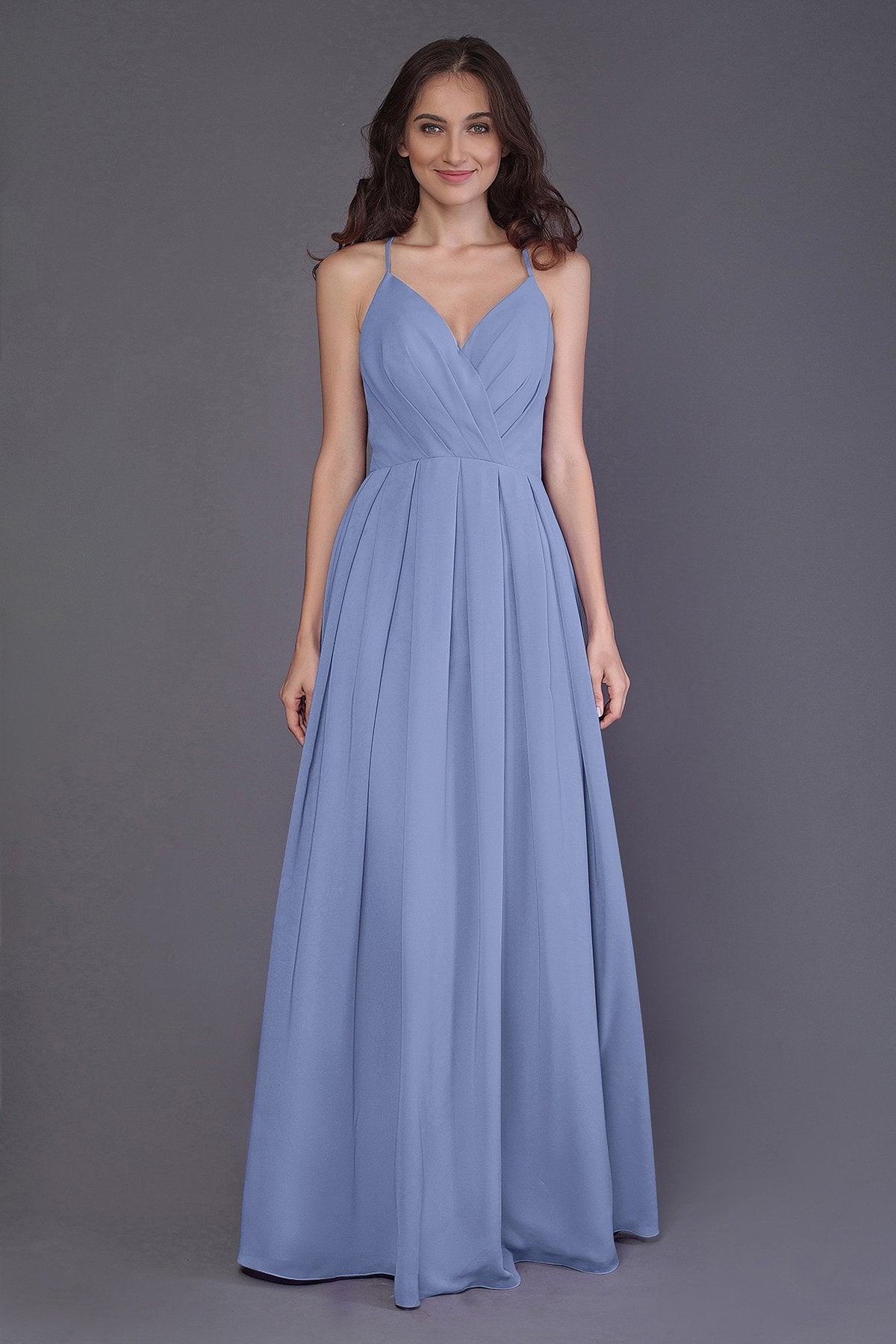 COCOMELODY Sheath-Column Floor Length Chiffon Bridesmaid Dress PR3572 