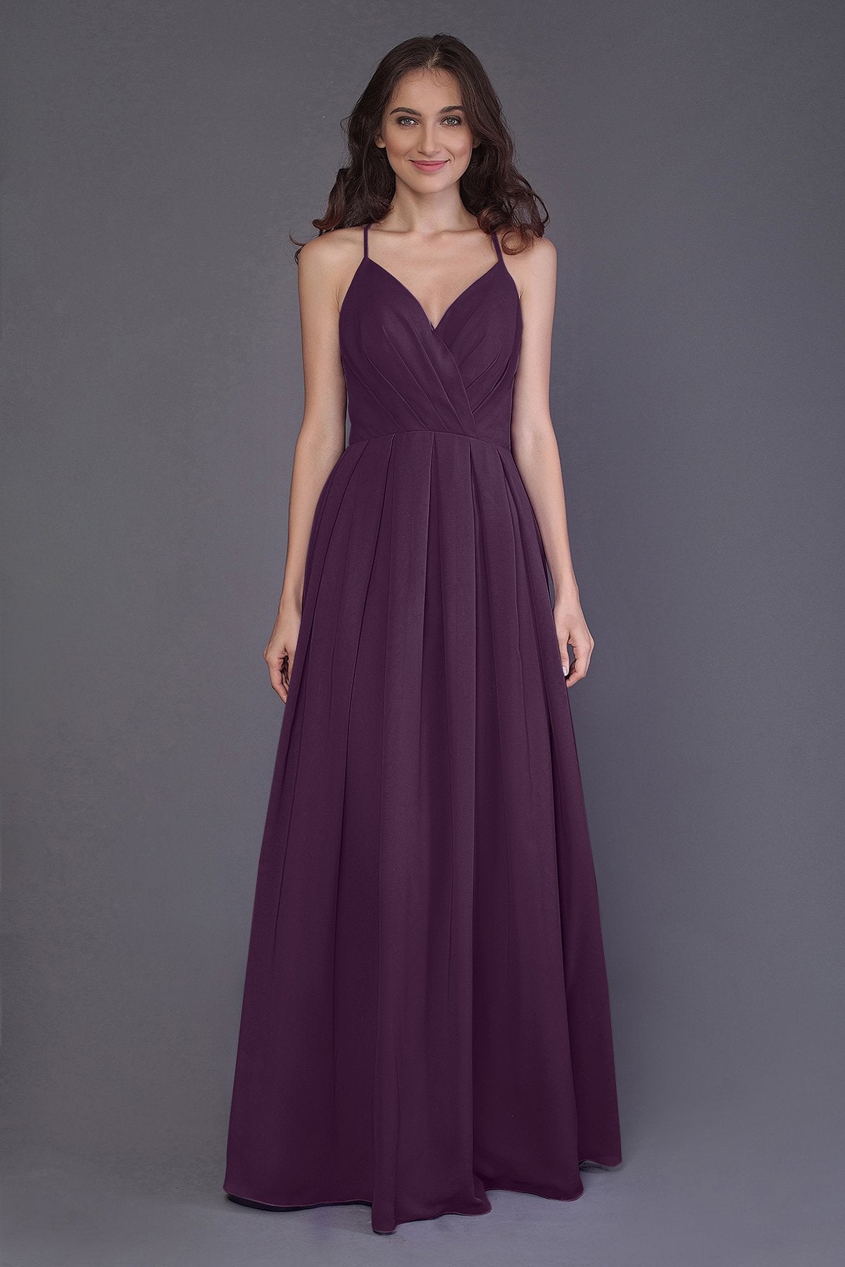 COCOMELODY Sheath-Column Floor Length Chiffon Bridesmaid Dress PR3572 