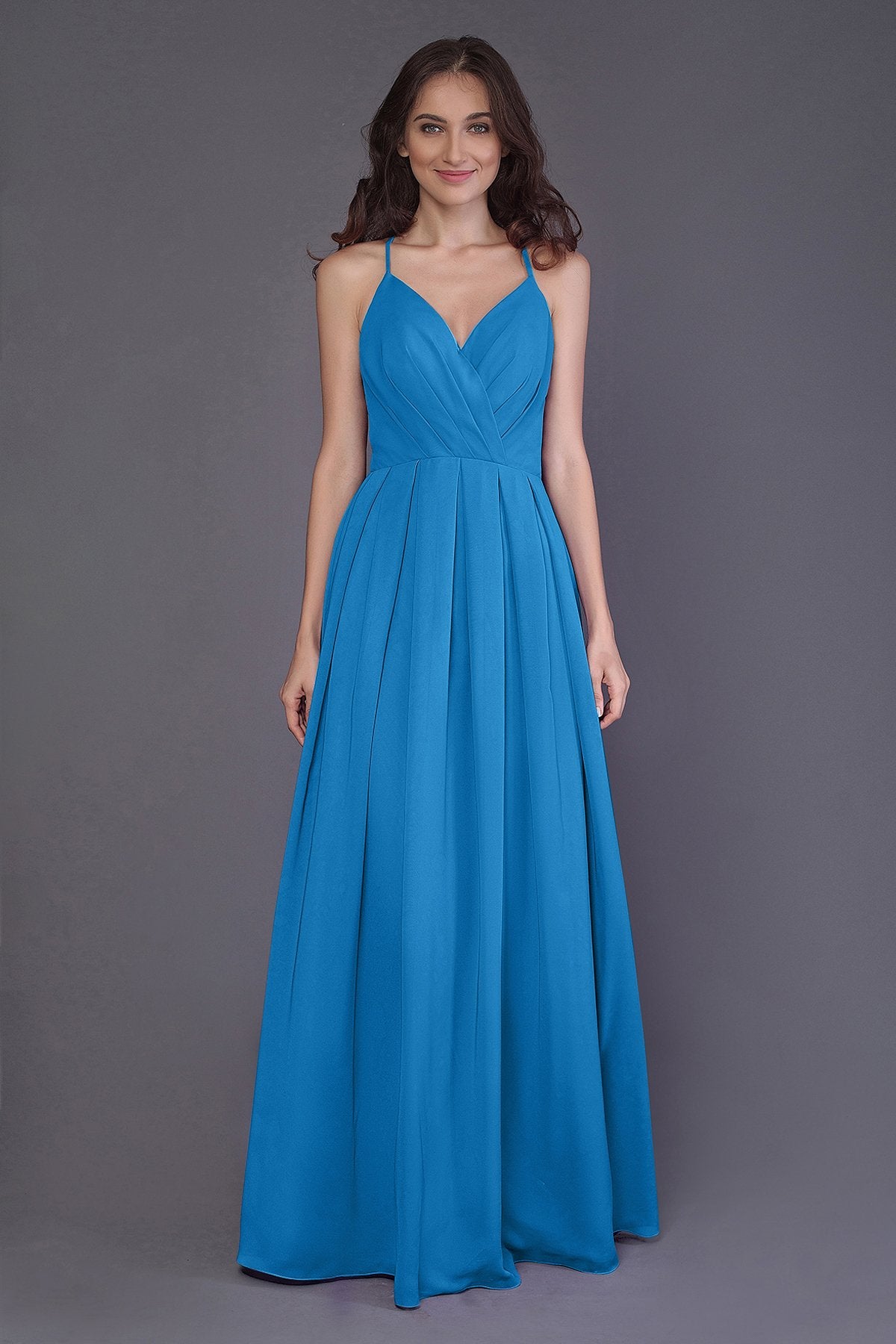 COCOMELODY Sheath-Column Floor Length Chiffon Bridesmaid Dress PR3572 