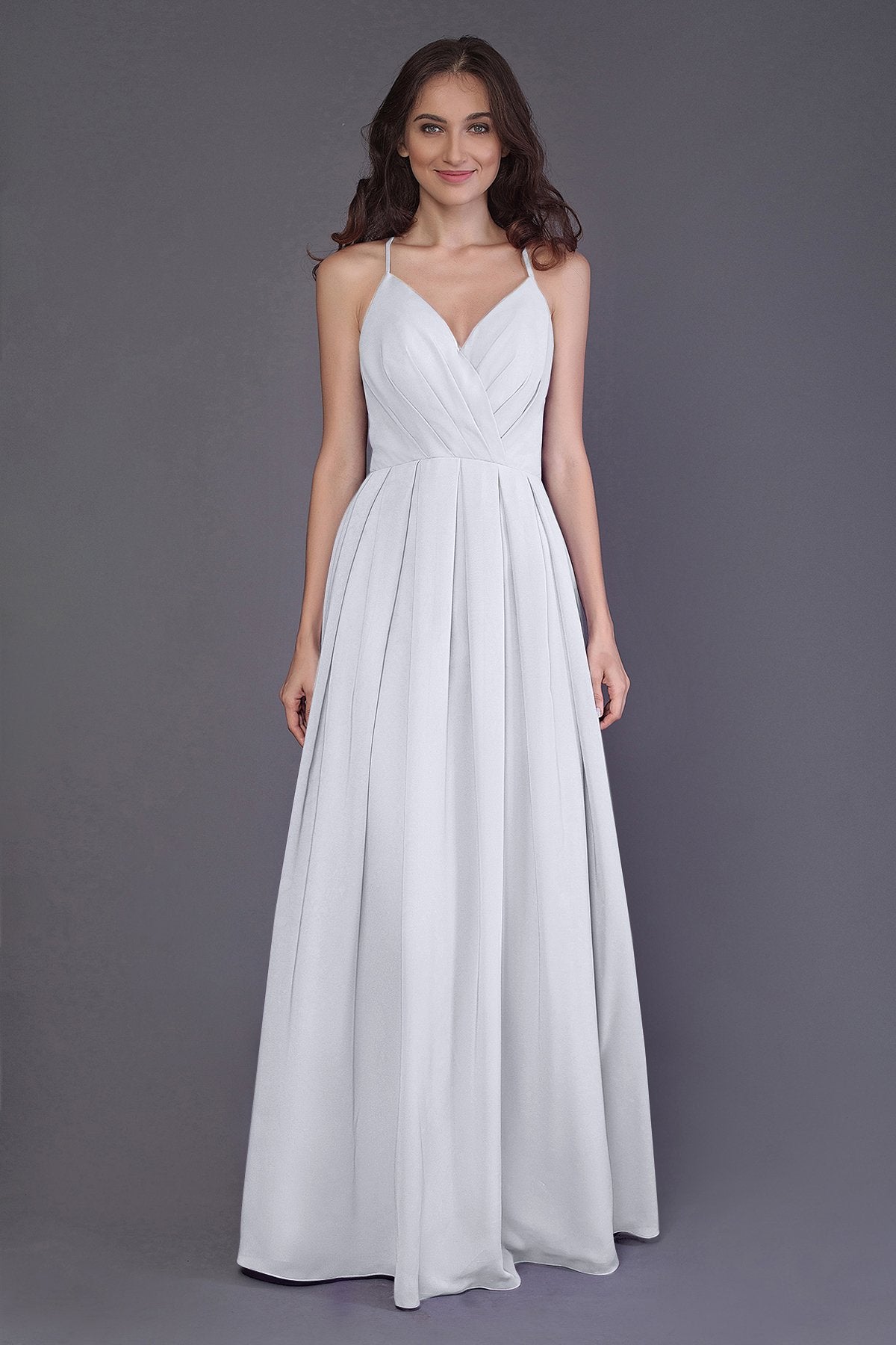 COCOMELODY Sheath-Column Floor Length Chiffon Bridesmaid Dress PR3572 