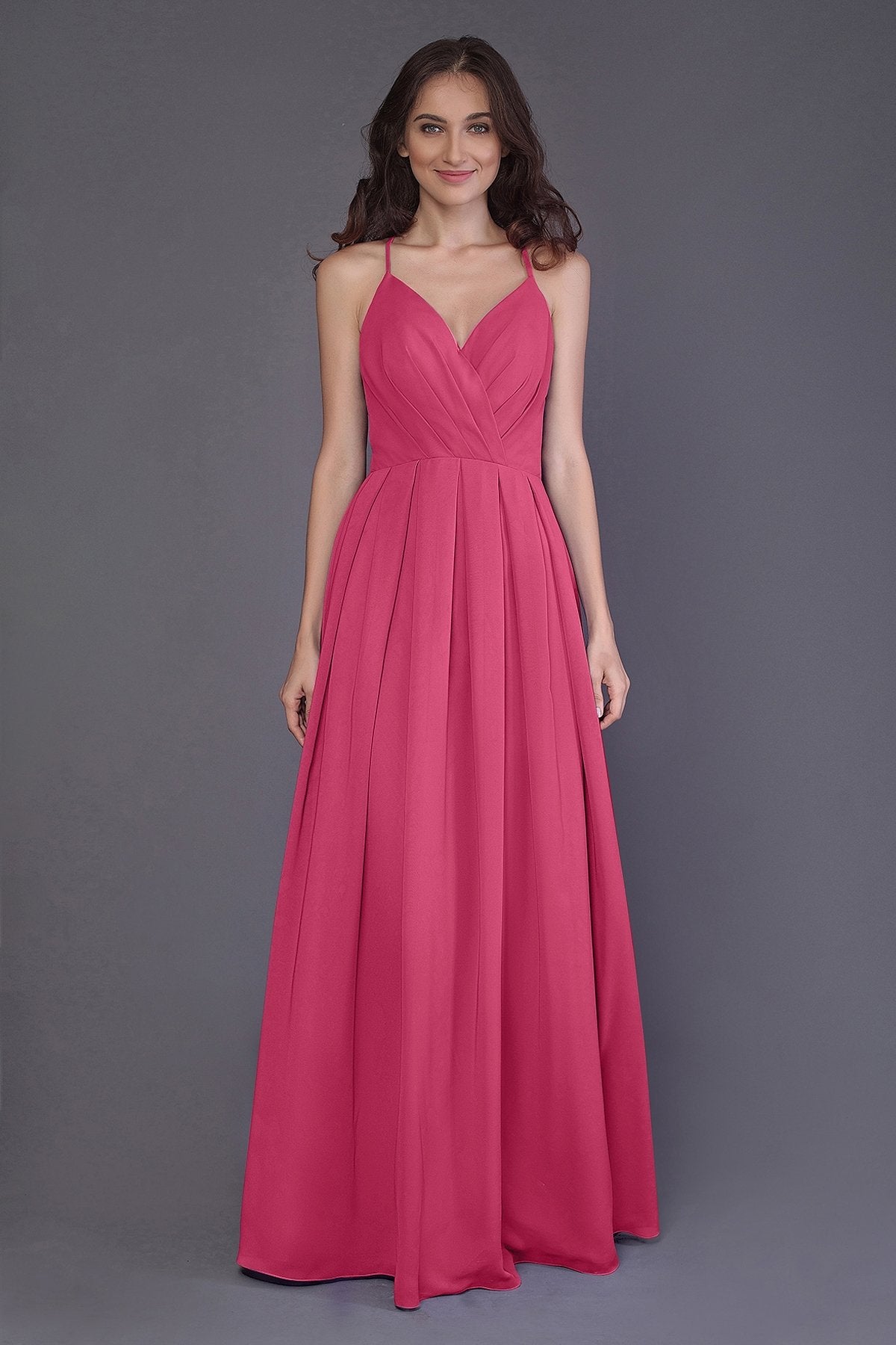 COCOMELODY Sheath-Column Floor Length Chiffon Bridesmaid Dress PR3572 