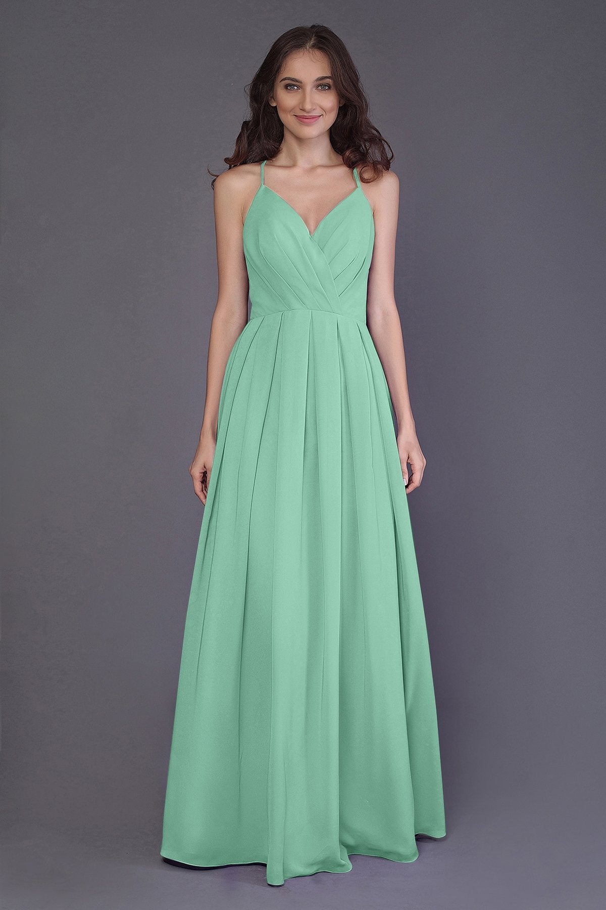 COCOMELODY Sheath-Column Floor Length Chiffon Bridesmaid Dress PR3572 