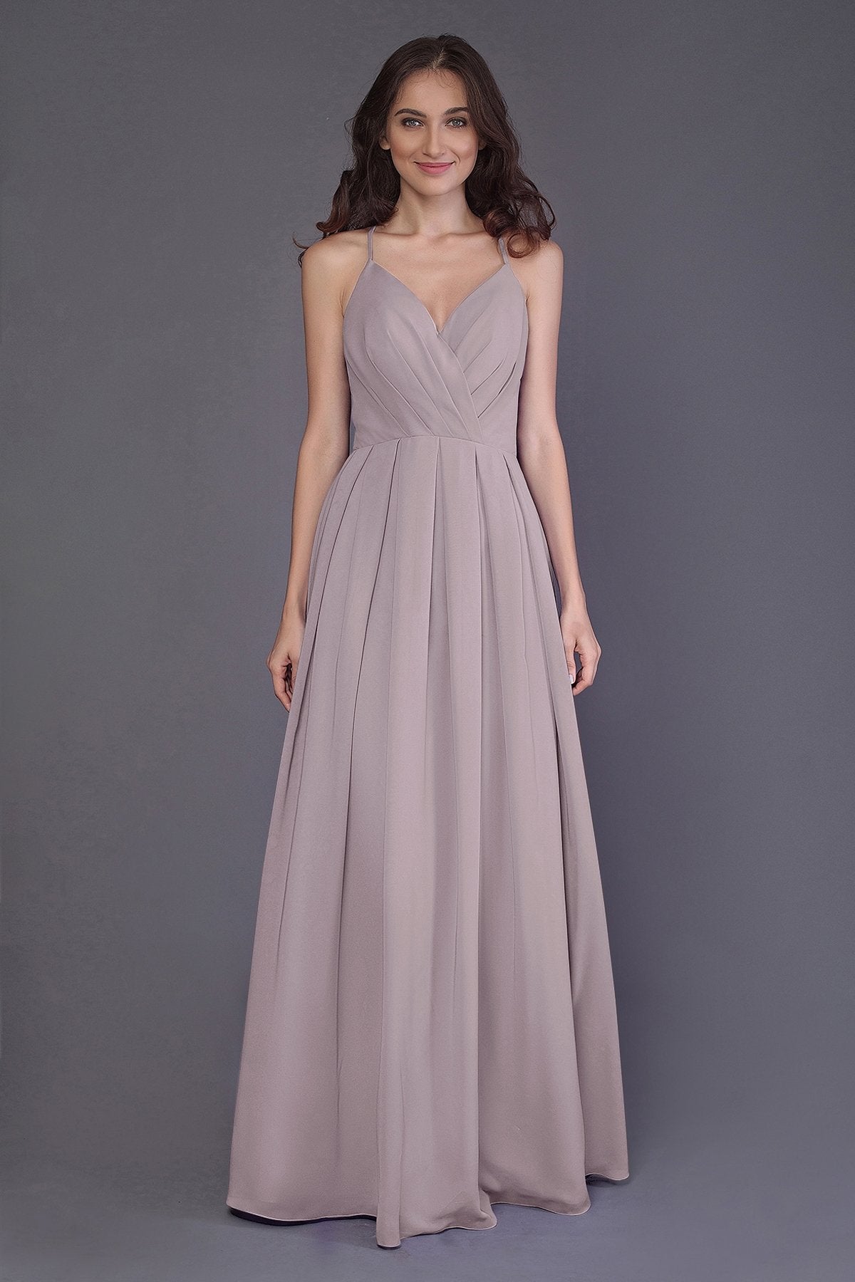 COCOMELODY Sheath-Column Floor Length Chiffon Bridesmaid Dress PR3572 