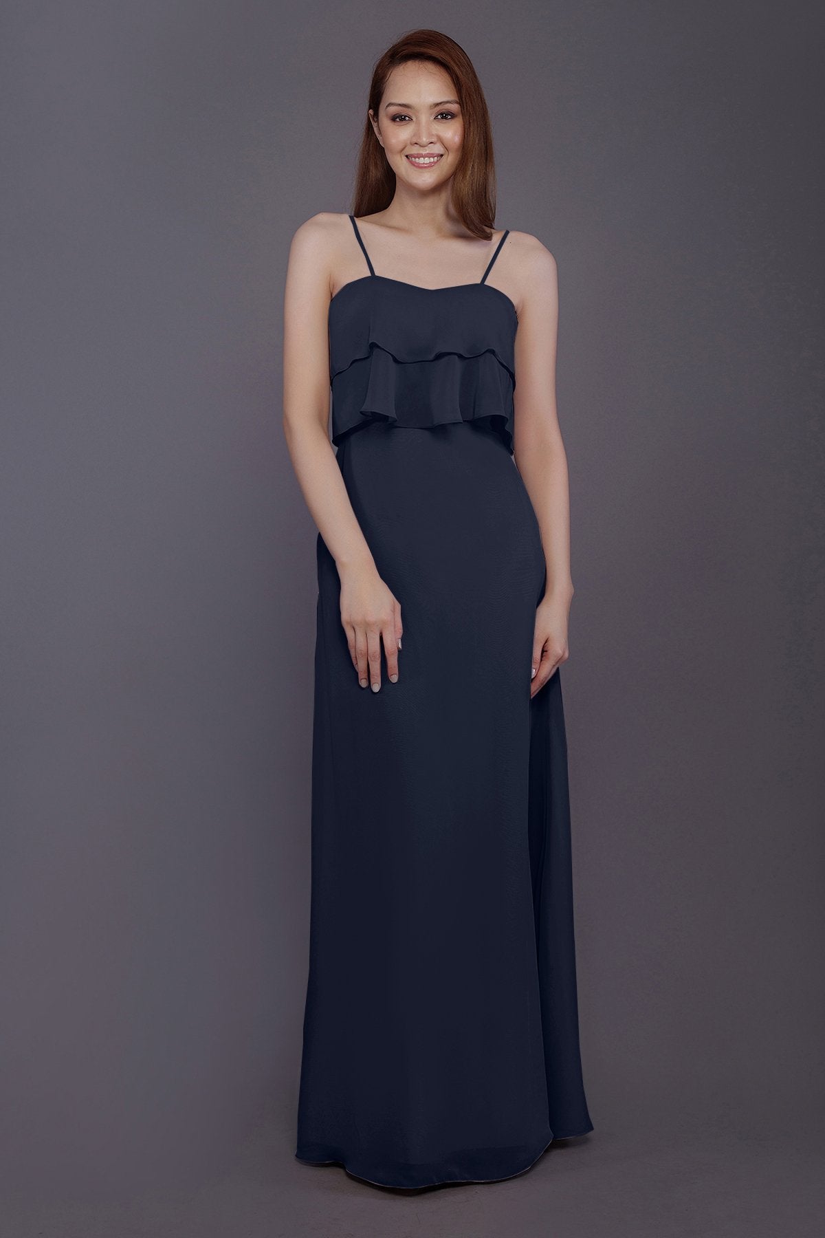 COCOMELODY Sheath-Column Floor Length Chiffon Bridesmaid Dress PR3575 