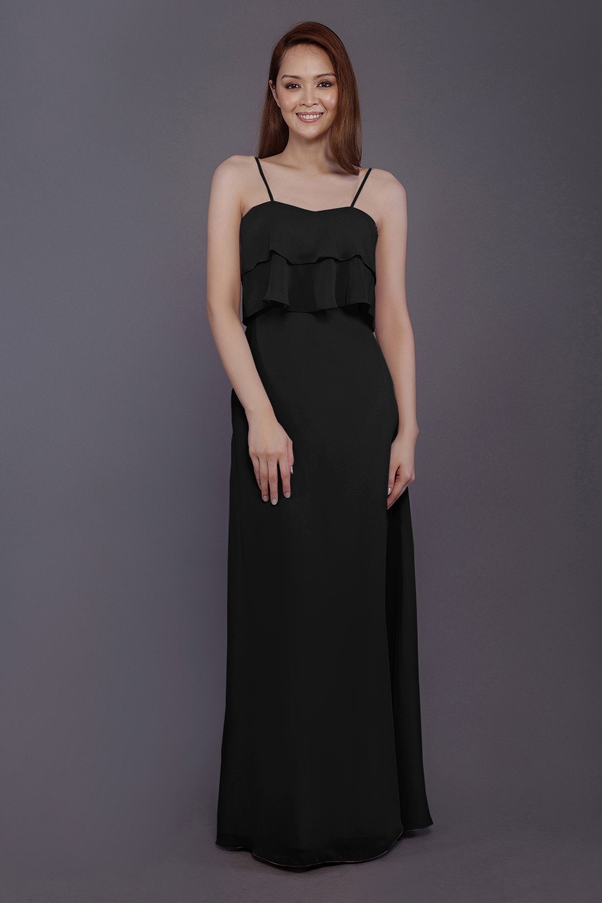 COCOMELODY Sheath-Column Floor Length Chiffon Bridesmaid Dress PR3575 