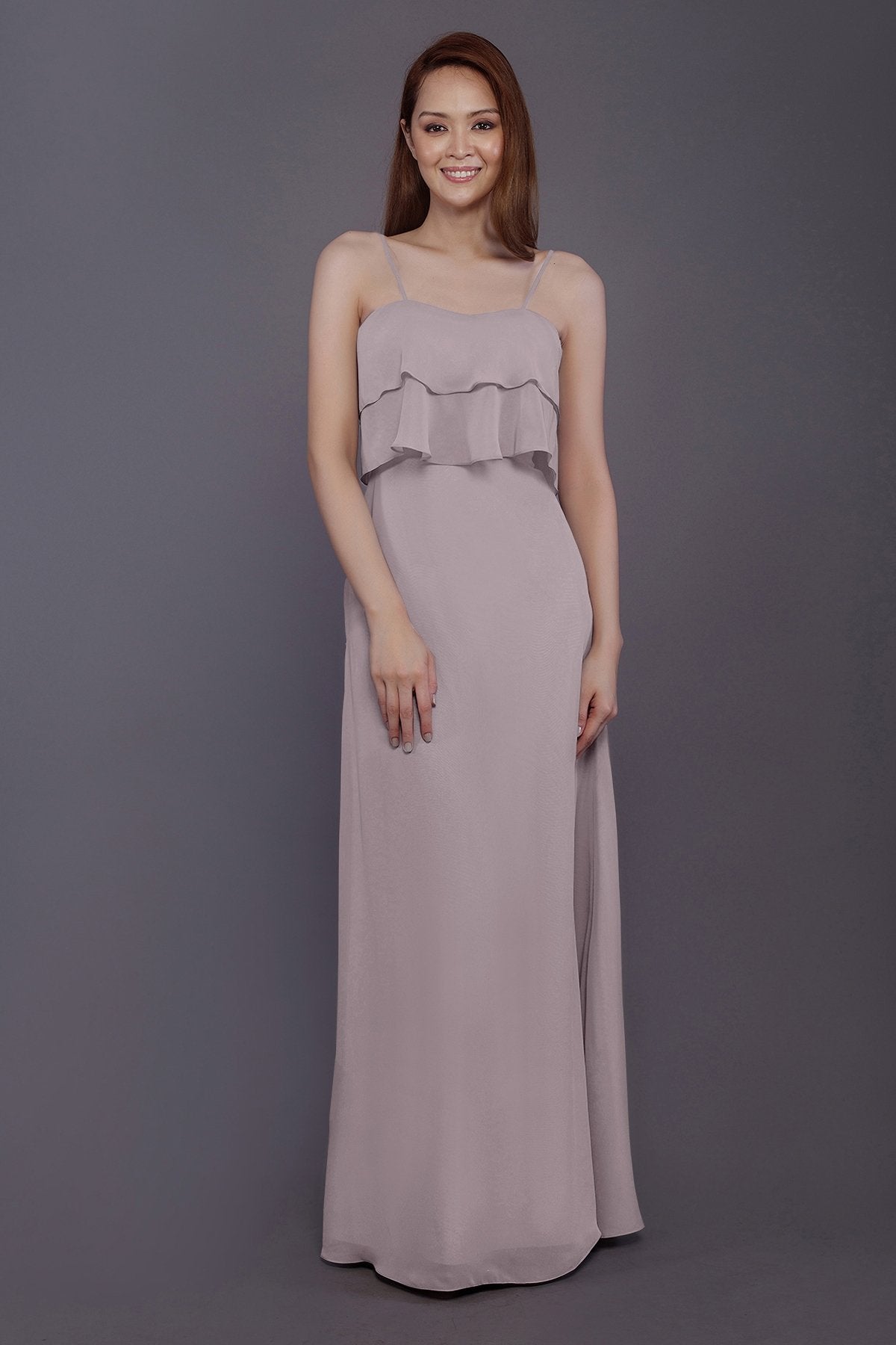 COCOMELODY Sheath-Column Floor Length Chiffon Bridesmaid Dress PR3575 