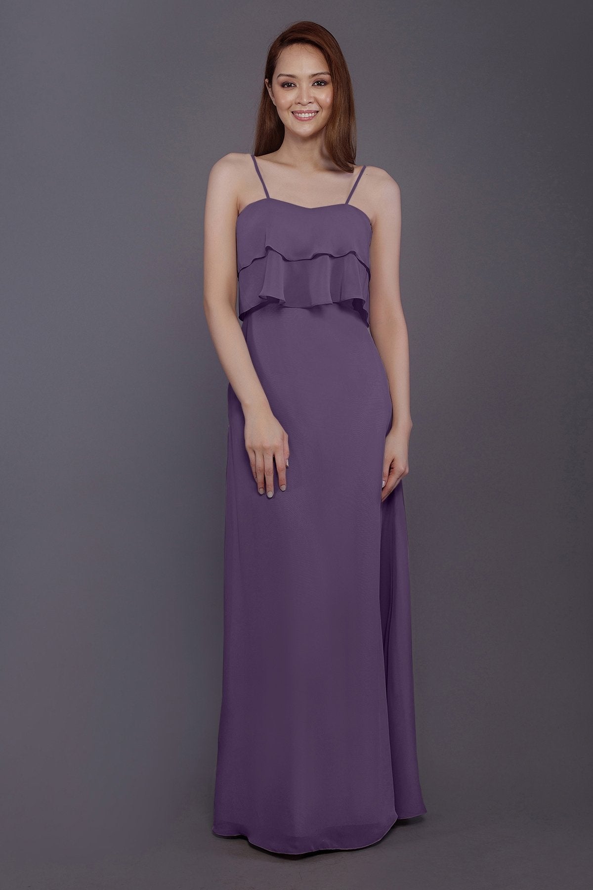 COCOMELODY Sheath-Column Floor Length Chiffon Bridesmaid Dress PR3575 