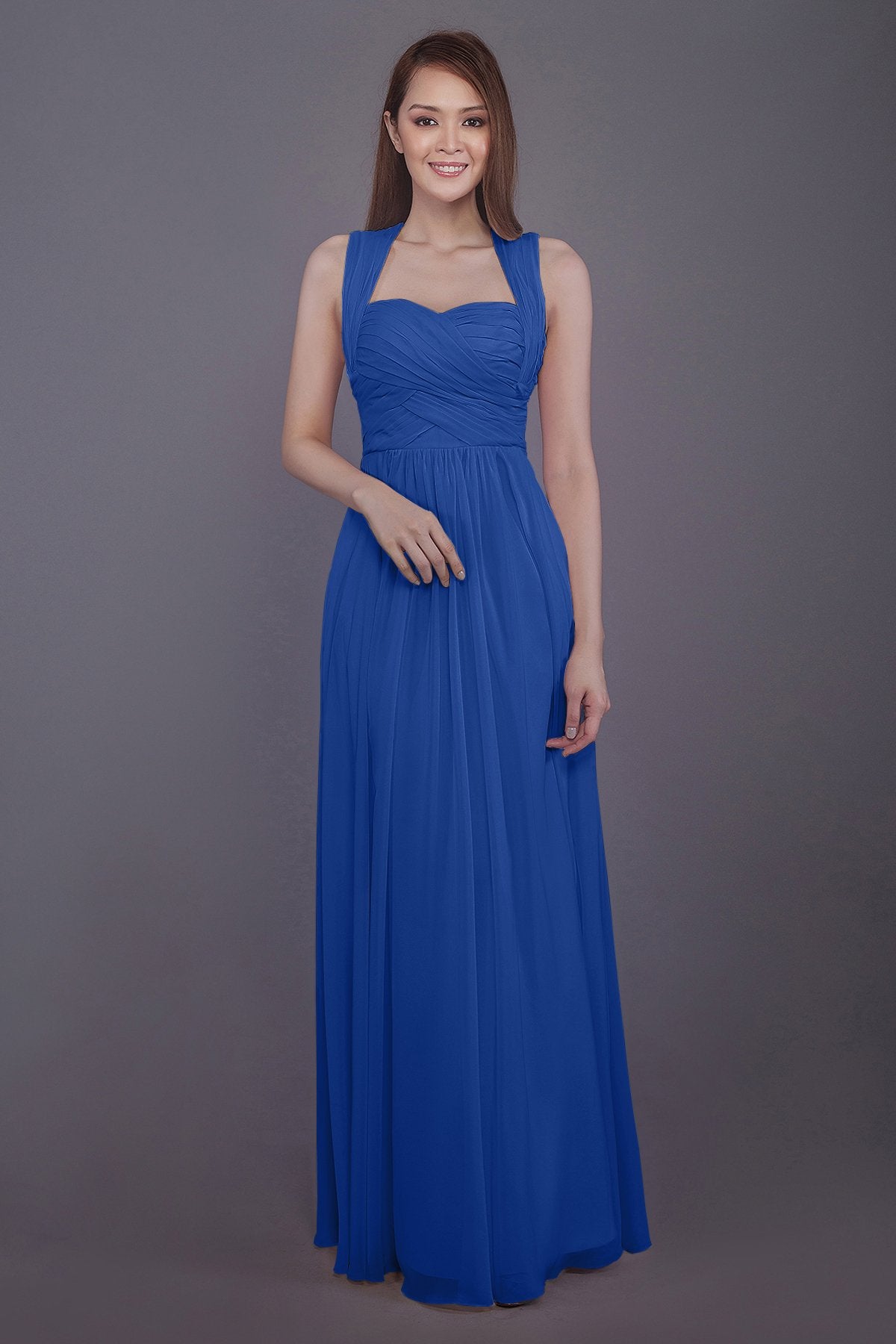 COCOMELODY Sheath-Column Floor Length Chiffon Bridesmaid Dress PR3585 