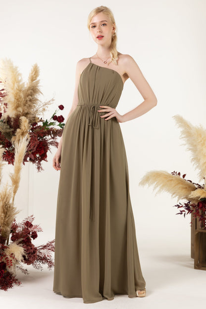 A-Line Floor Length Chiffon Bridesmaid Dress CB0462