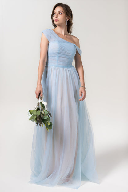 A-Line Floor Length Sparkling Tulle Bridesmaid Dress Formal Dresses CB0614